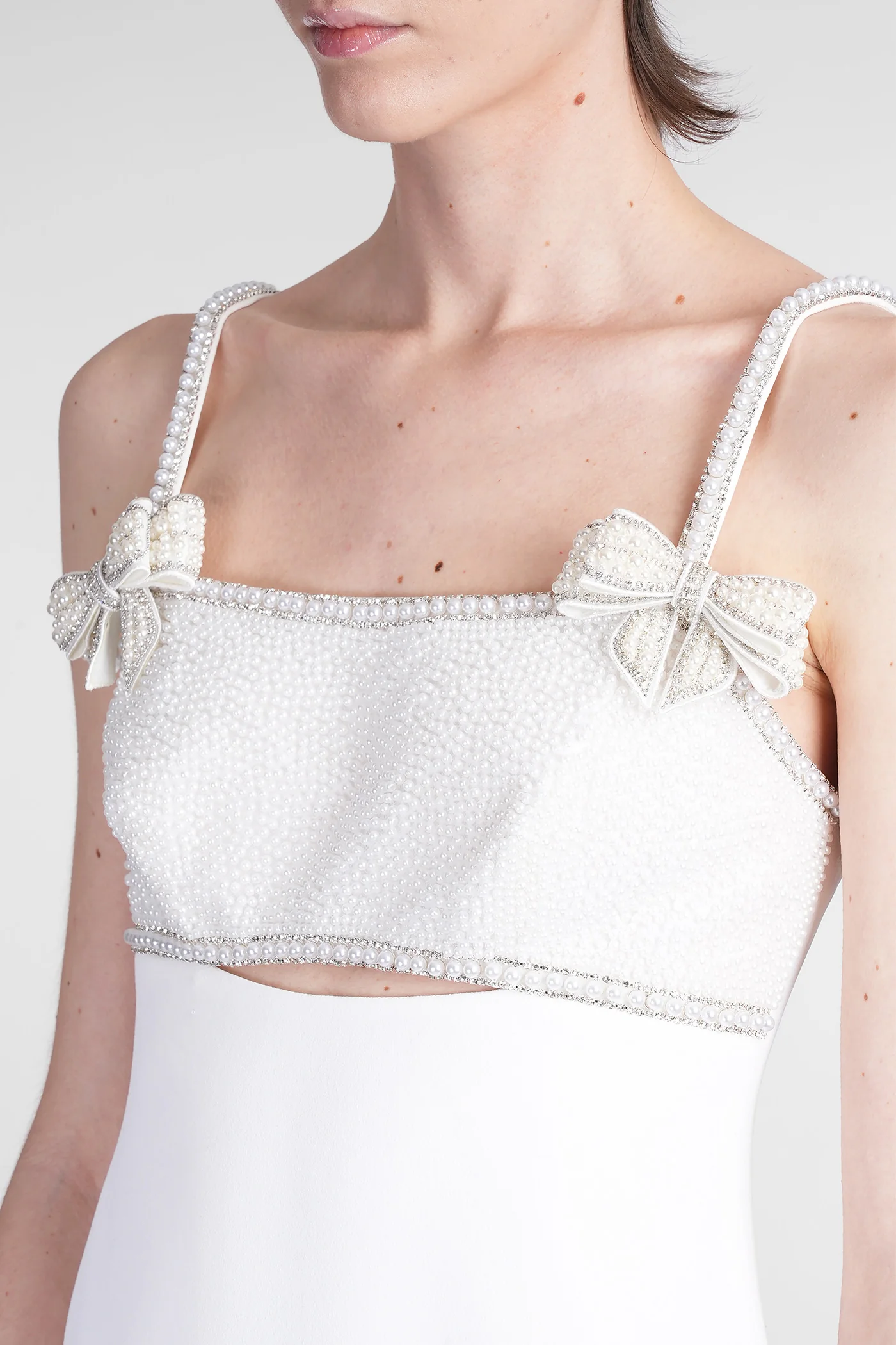 Mini dress in white polyester - Image 5