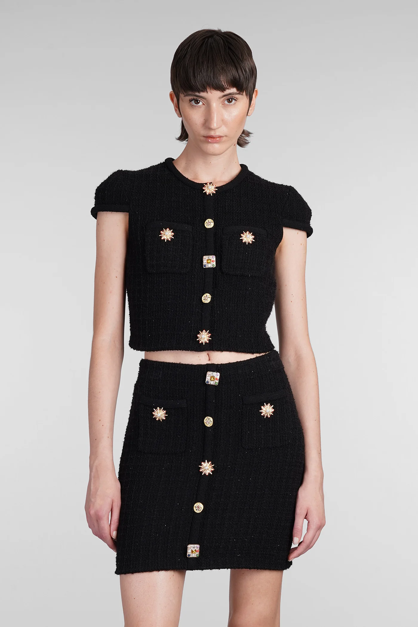 Topwear in black viscose