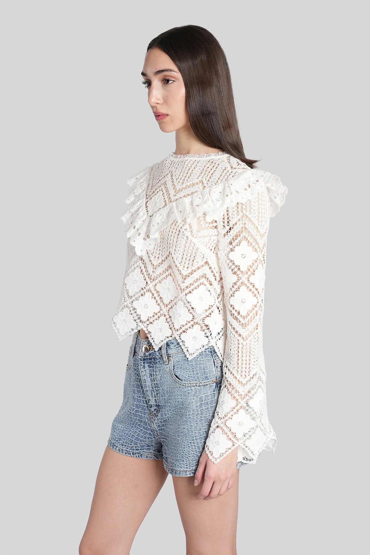 Topwear in white polyester - Image 4