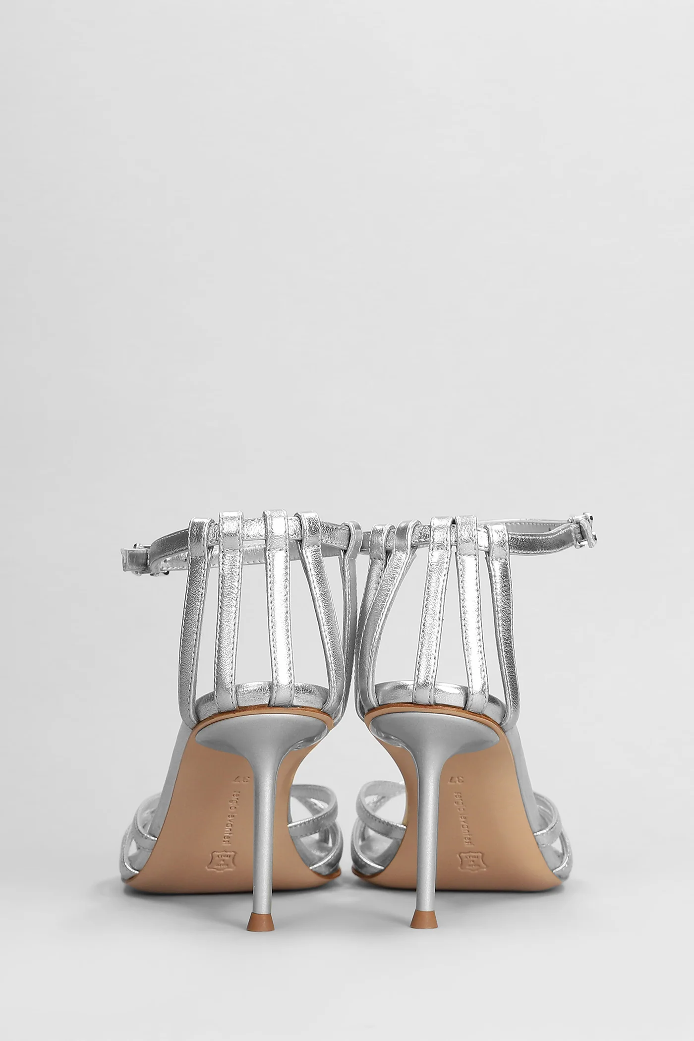 Gemma Sandals in silver leather - Image 4