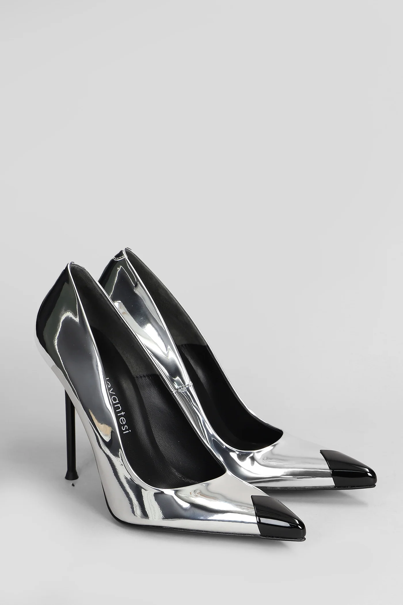 Ley 5-Pu Pumps in silver leather - Image 2