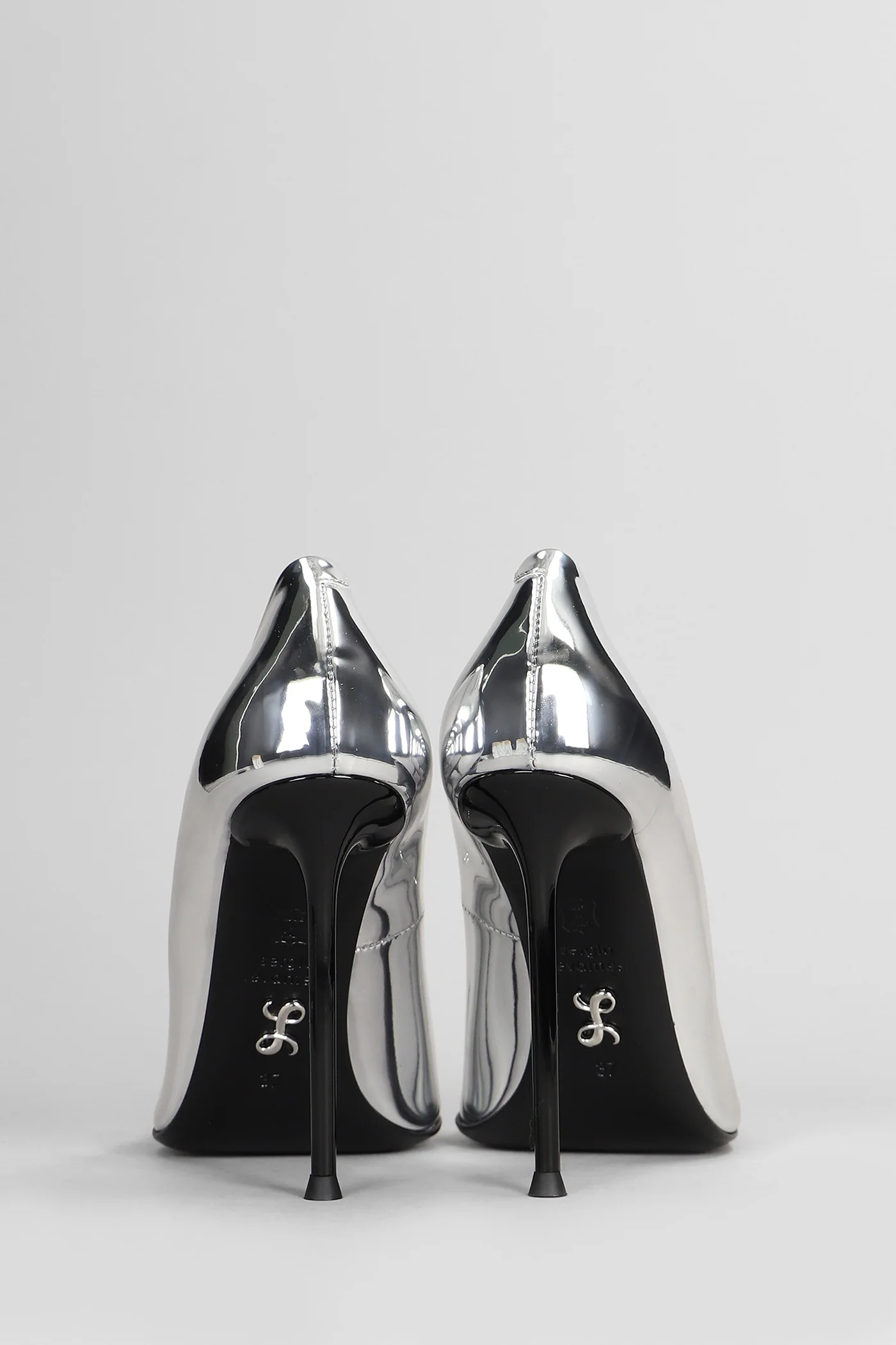 Ley 5-Pu Pumps in silver leather - Image 4