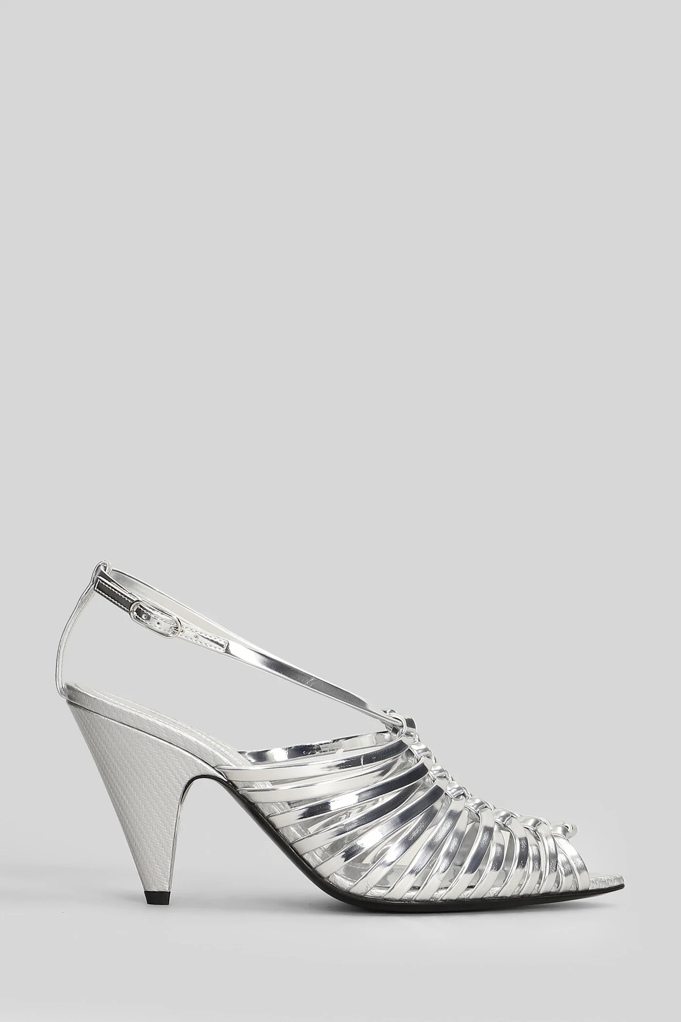 Wovenia Sandals in silver leather