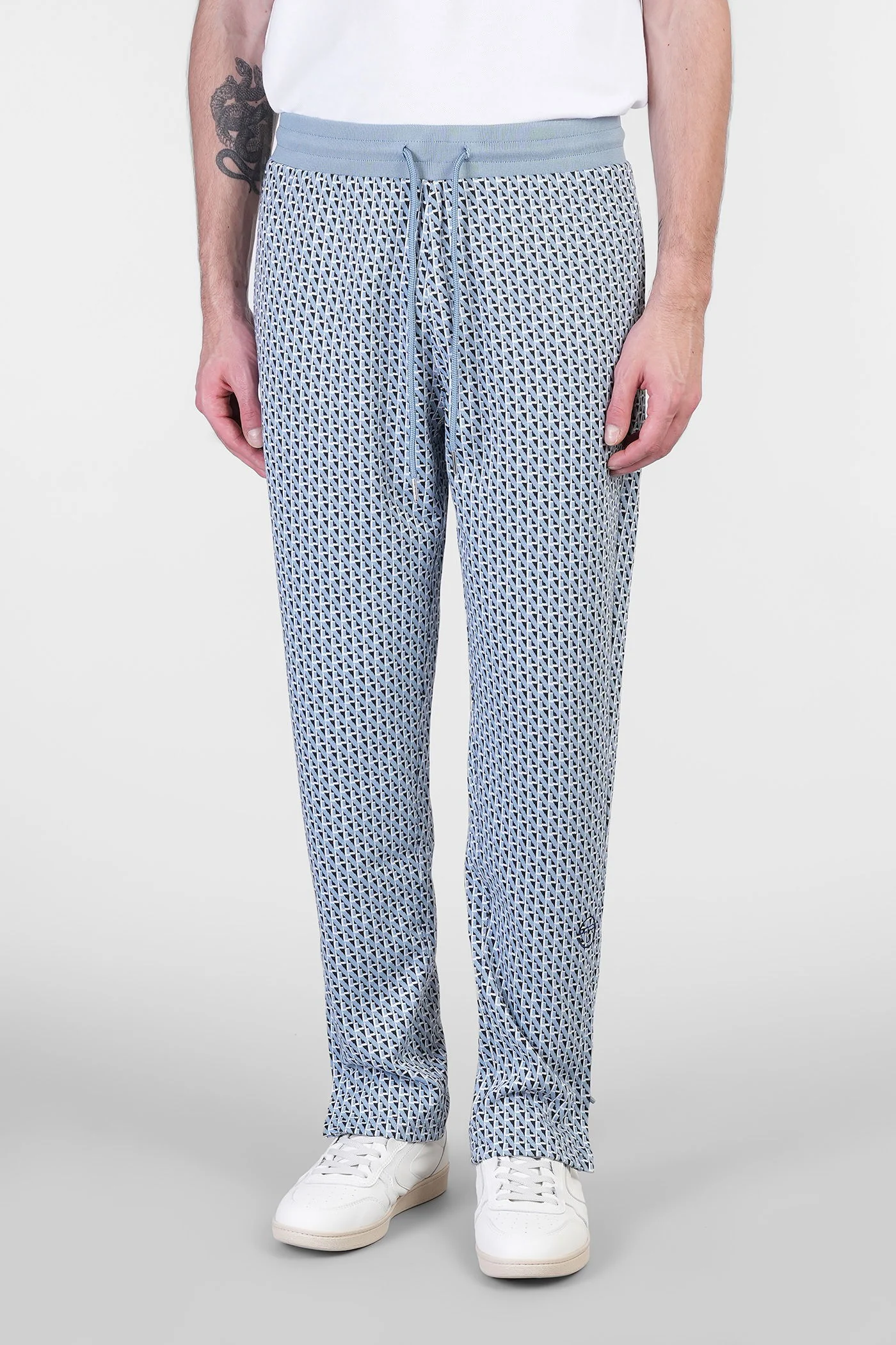 Paolo Pants in cyan polyester
