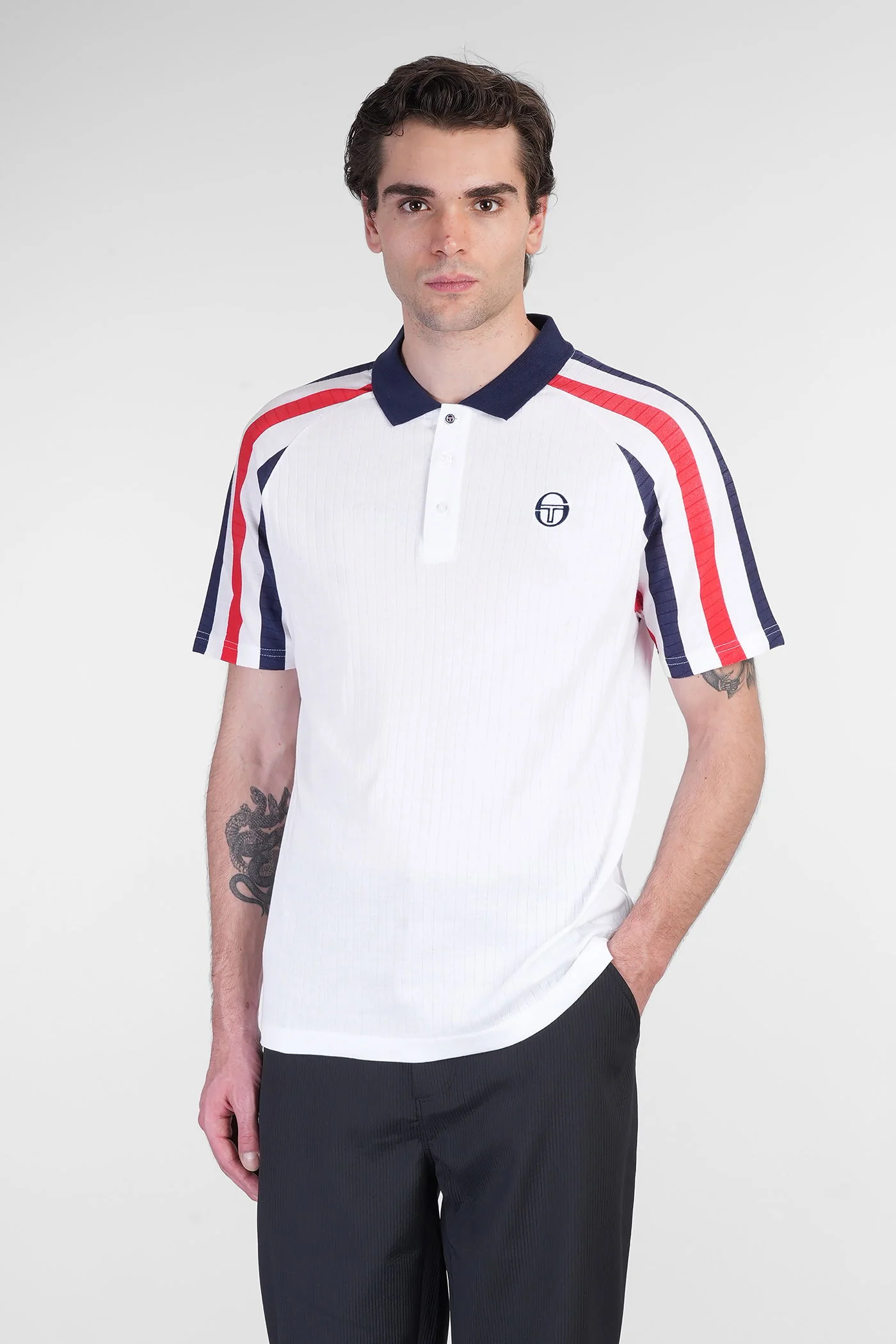 Polo in white cotton