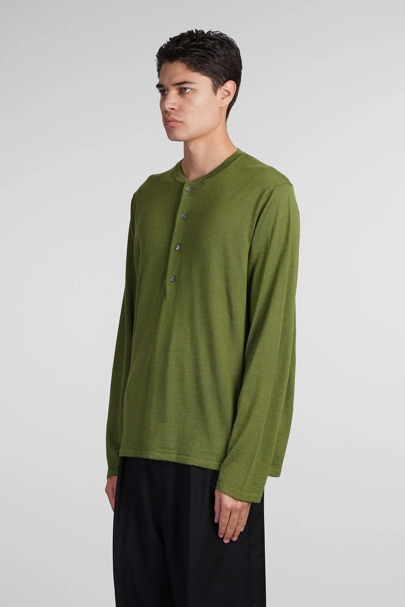 Knitwear in green wool - Image 4