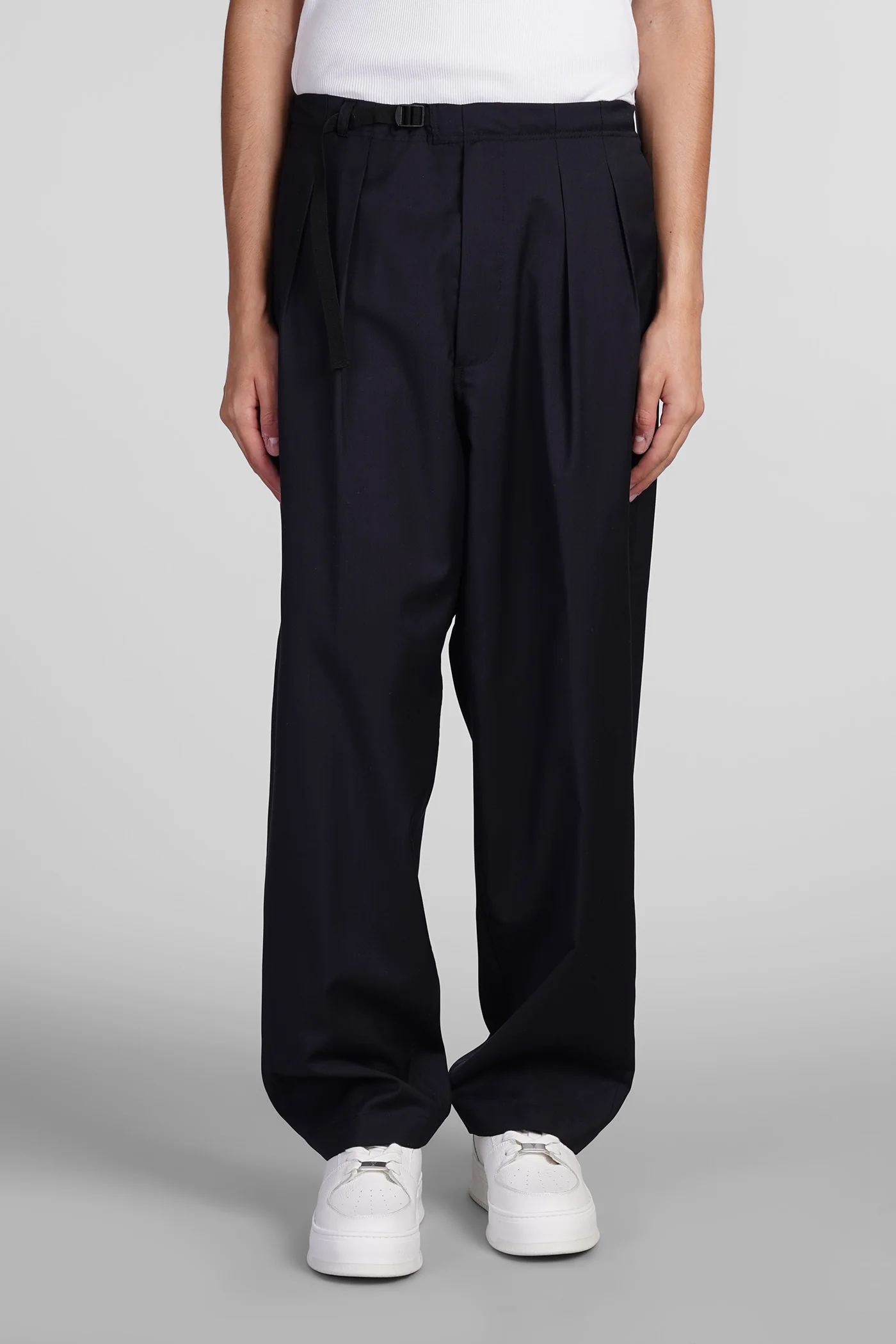 Pants in blue wool