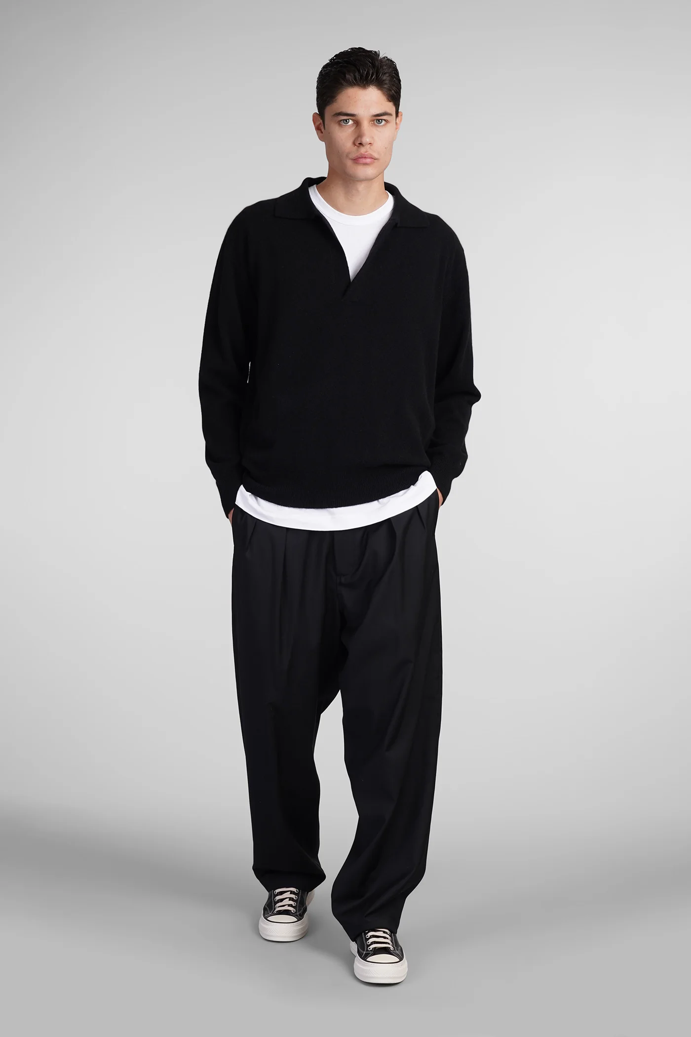 Polo in black cashmere - Image 2