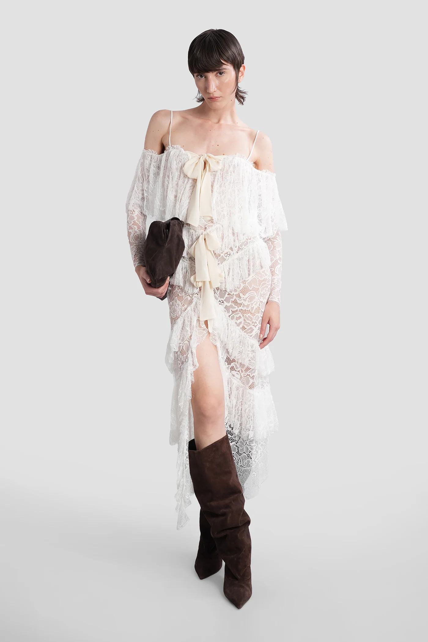 Aphelia Long dress in white polyamide - Image 2