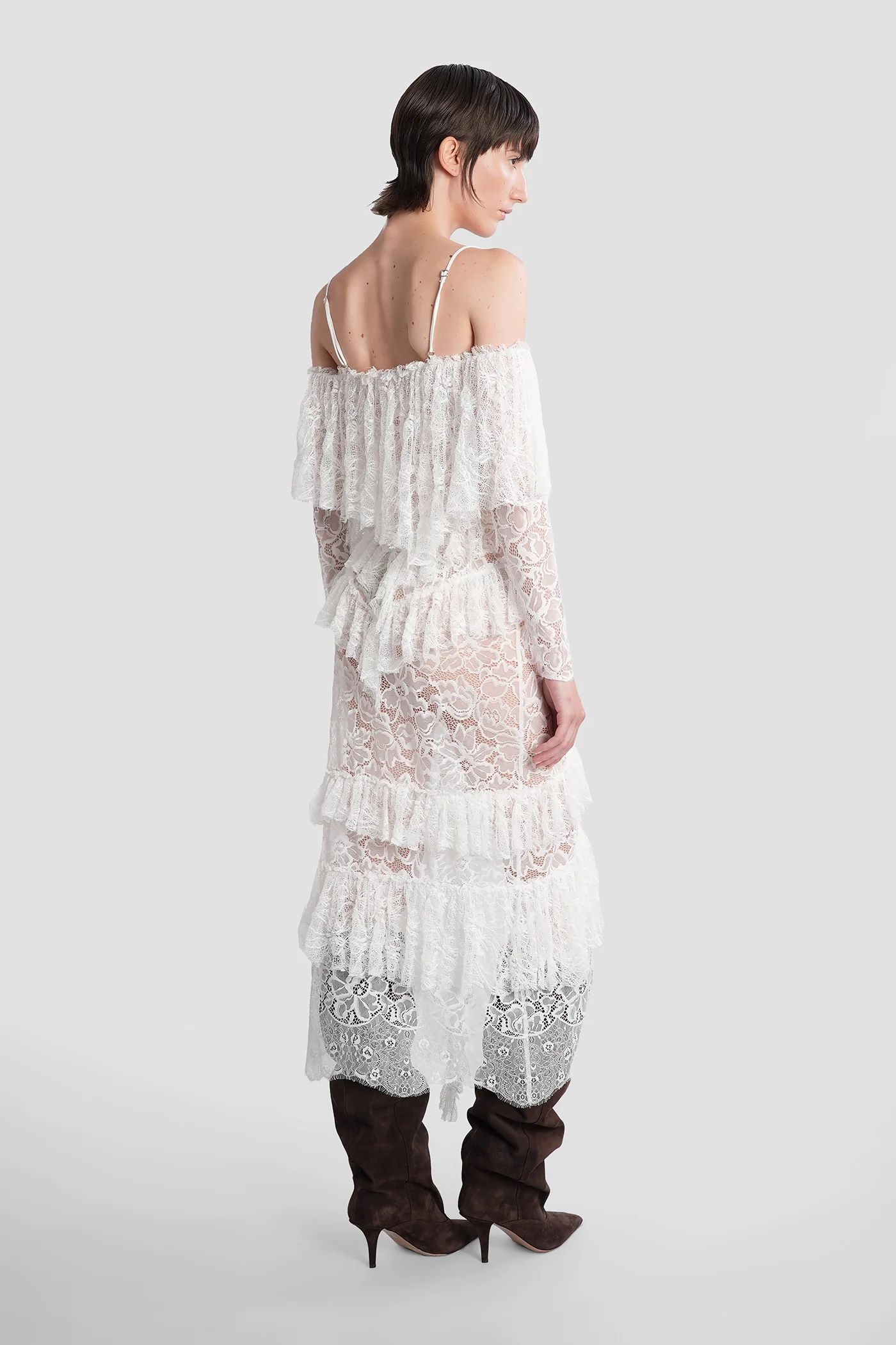 Aphelia Long dress in white polyamide - Image 3