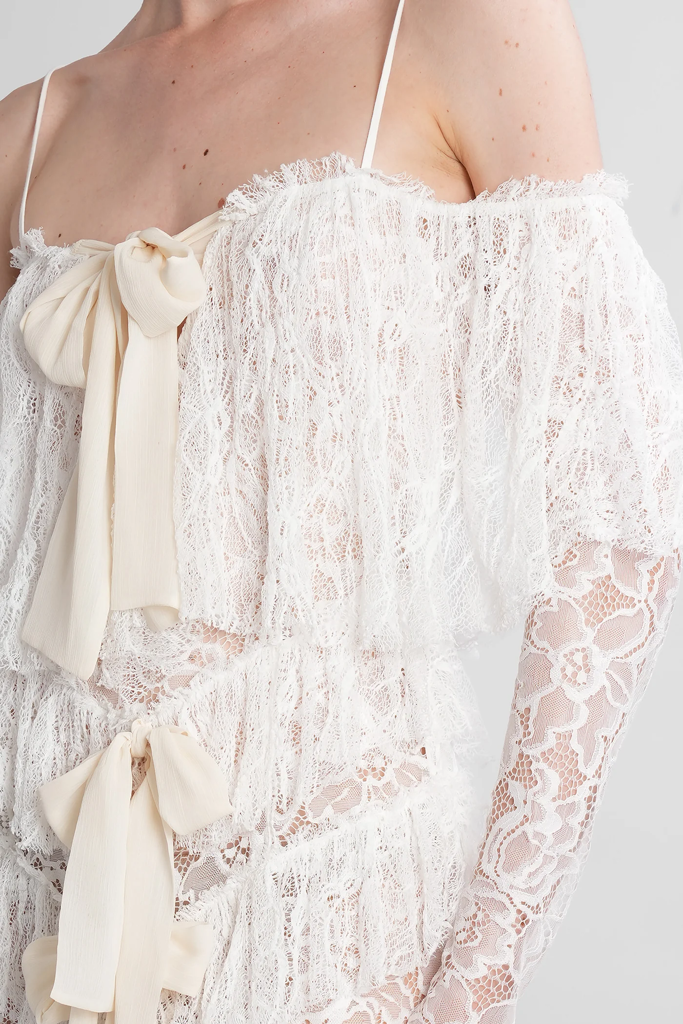 Aphelia Long dress in white polyamide - Image 5