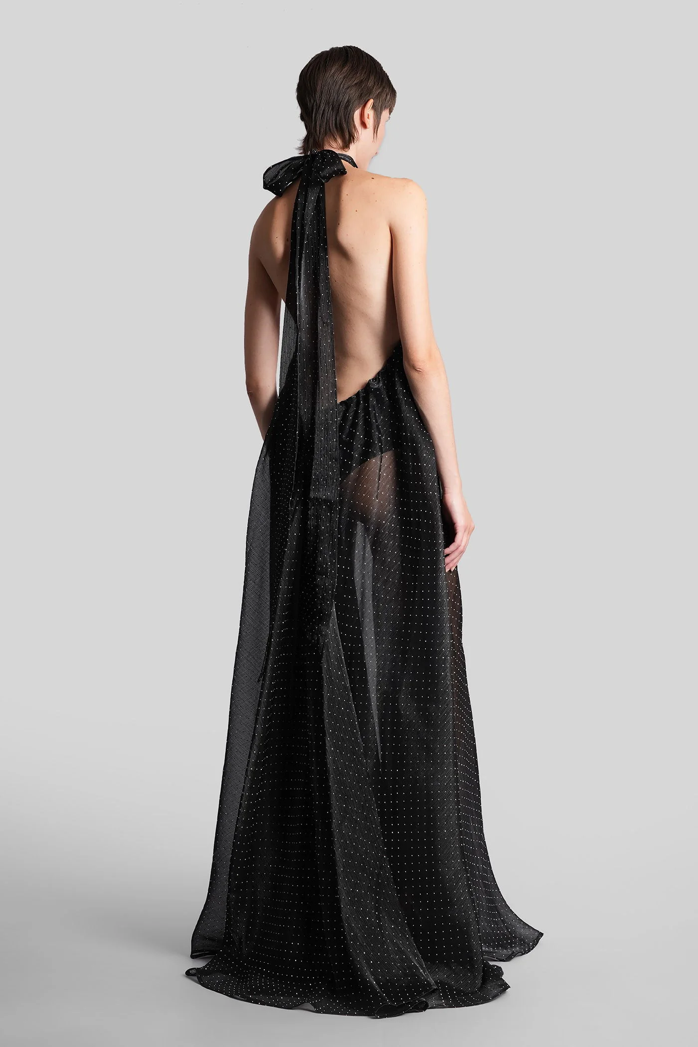 Iris Long dress in black polyester - Image 3