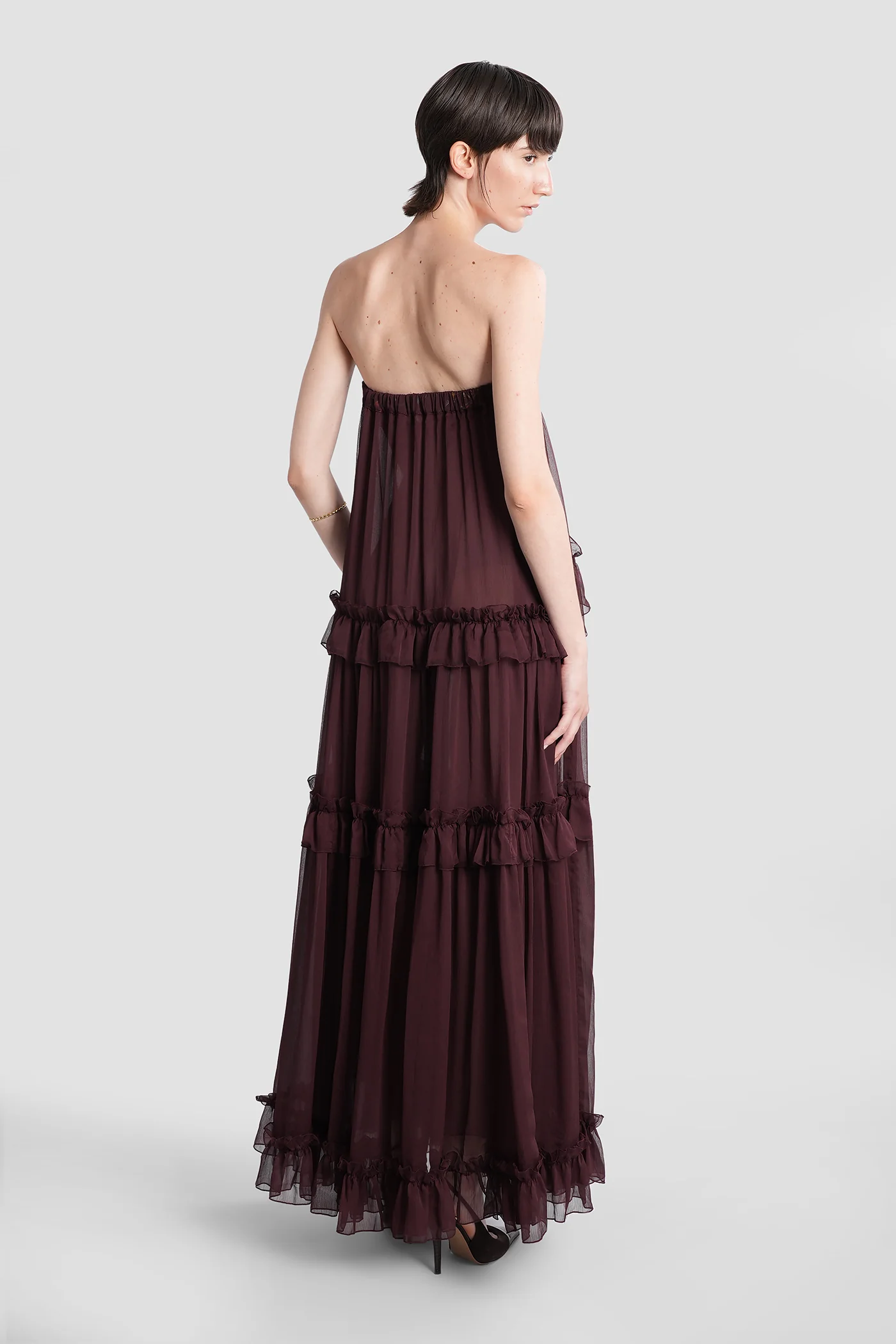 Josiane Long dress in brown polyester - Image 3