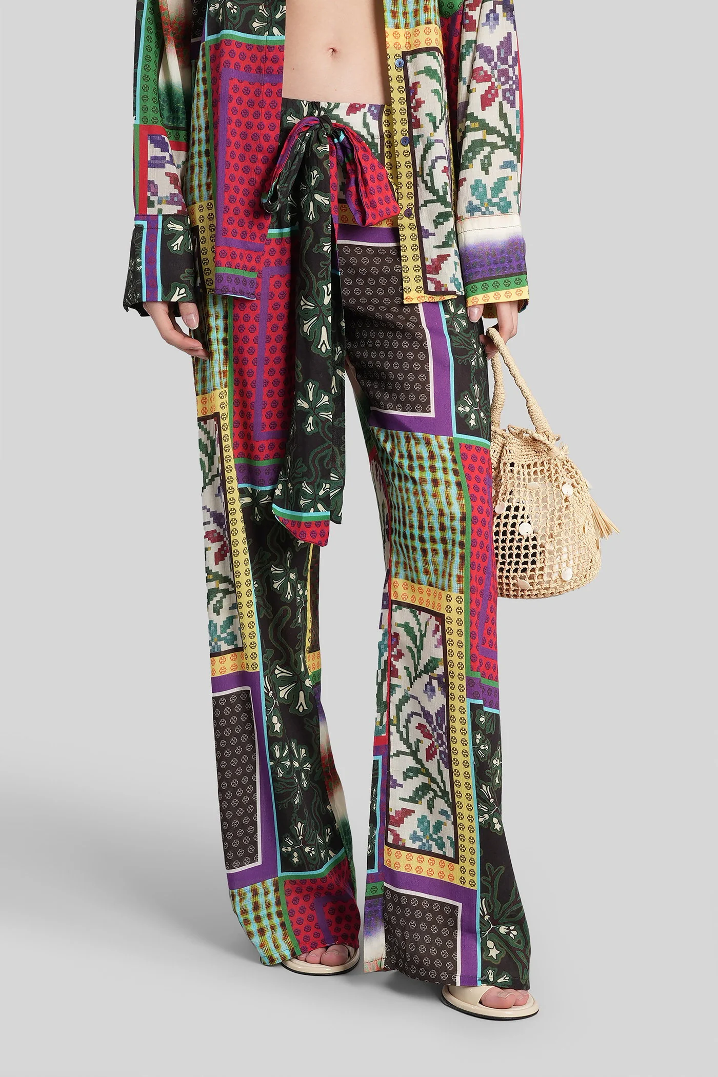 Manoce Pants in multicolor cotton