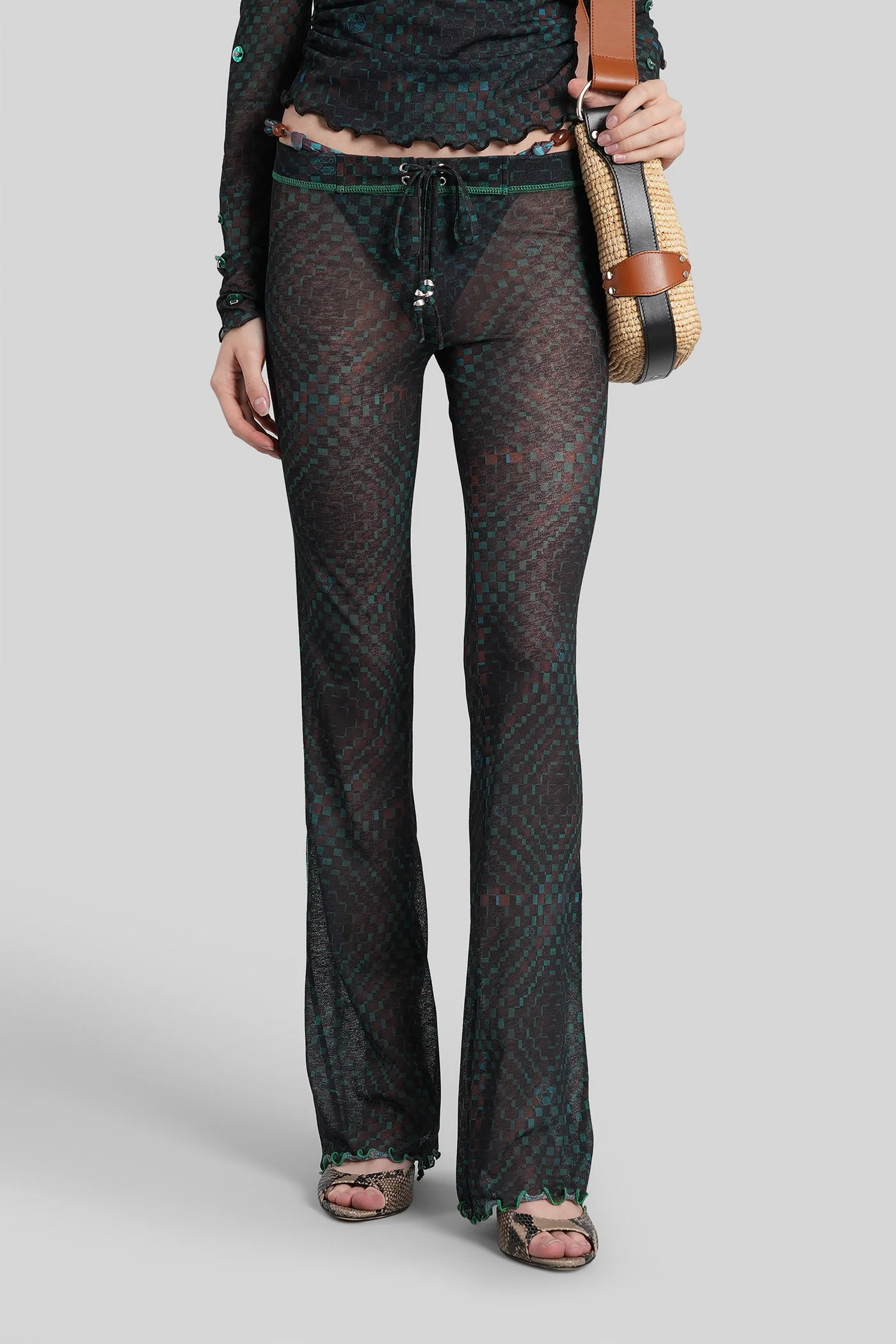 Pants in multicolor polyester