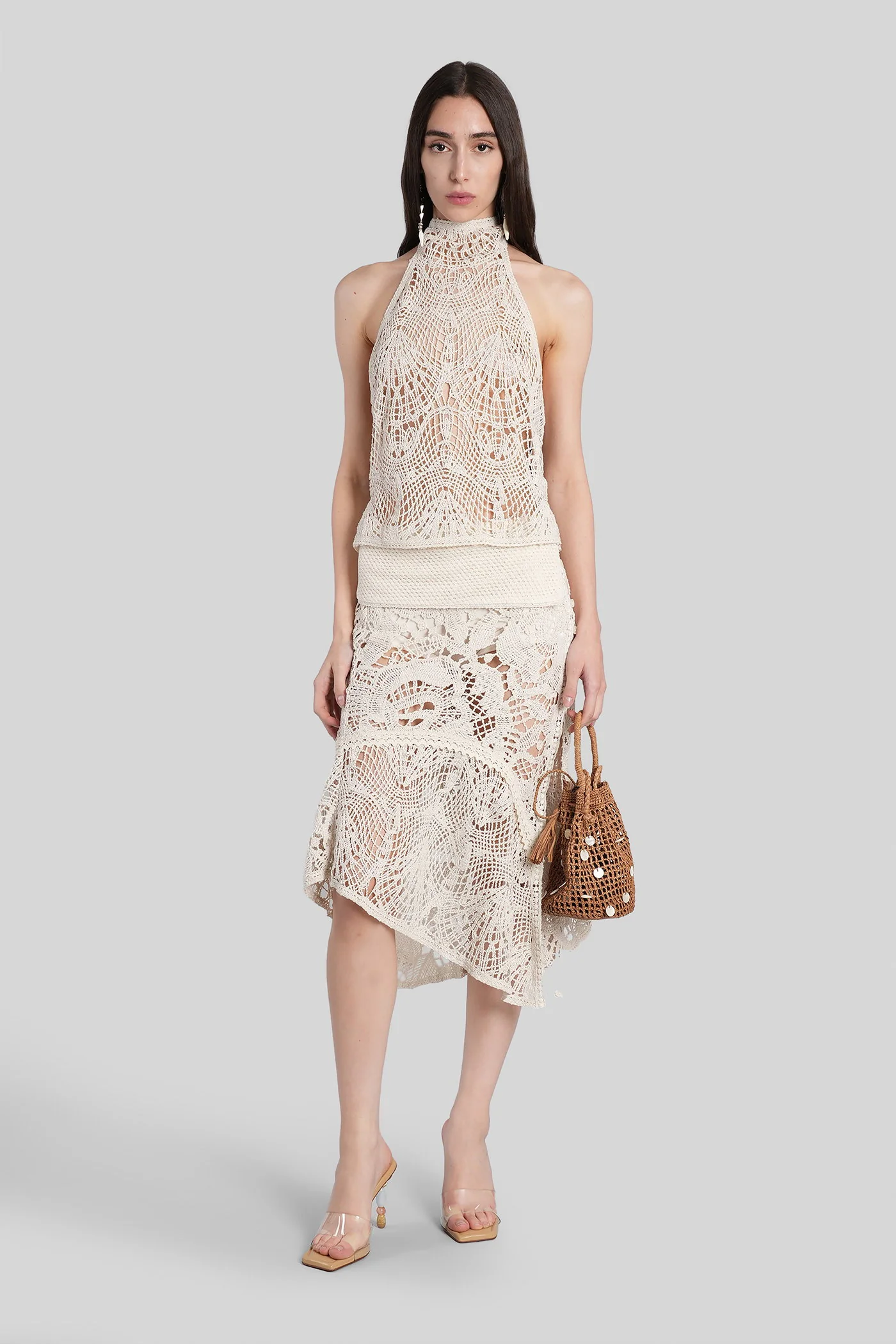 Rita Skirt in beige polyester - Image 2