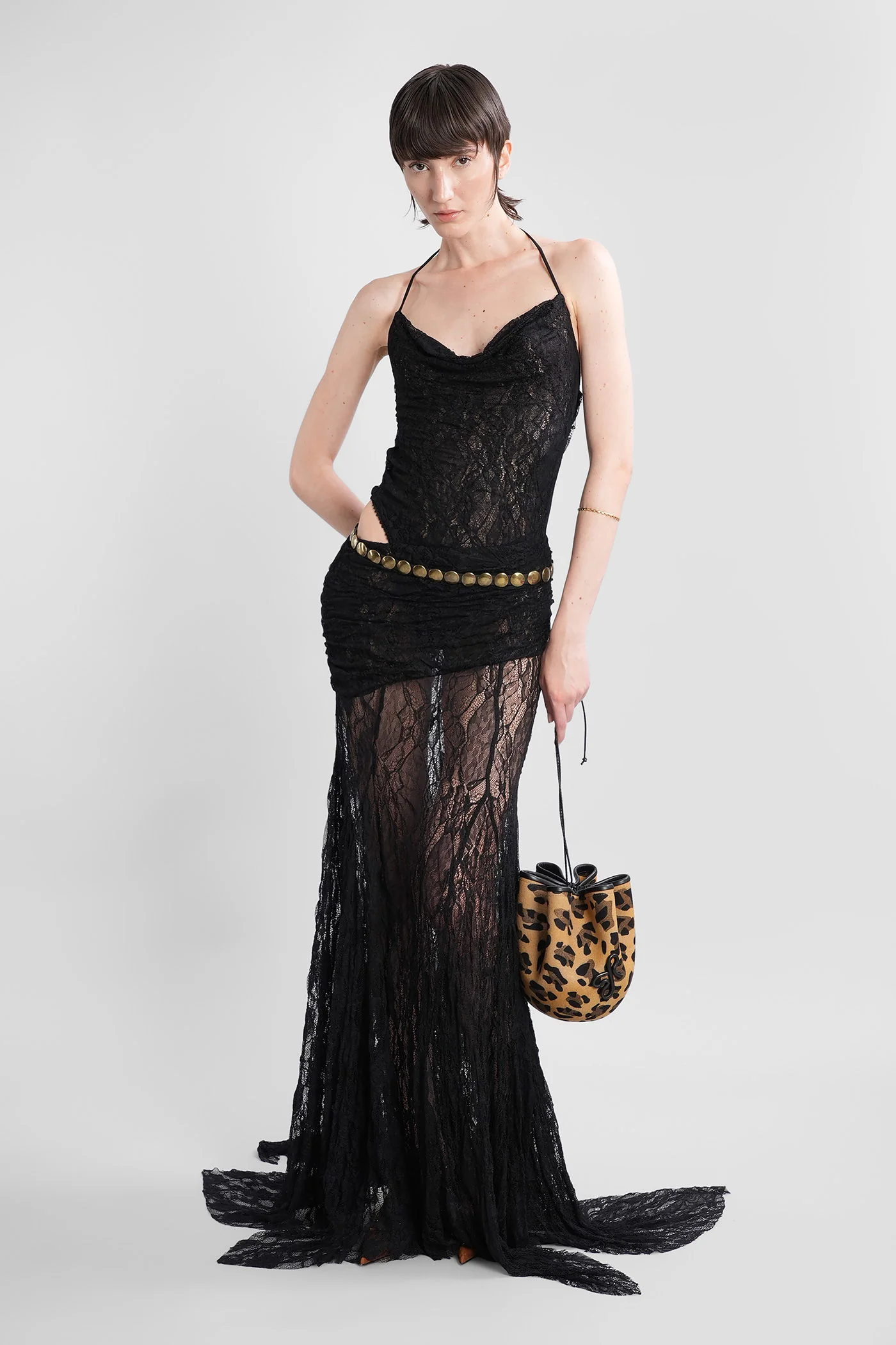 Venusia Long dress in black polyamide - Image 2