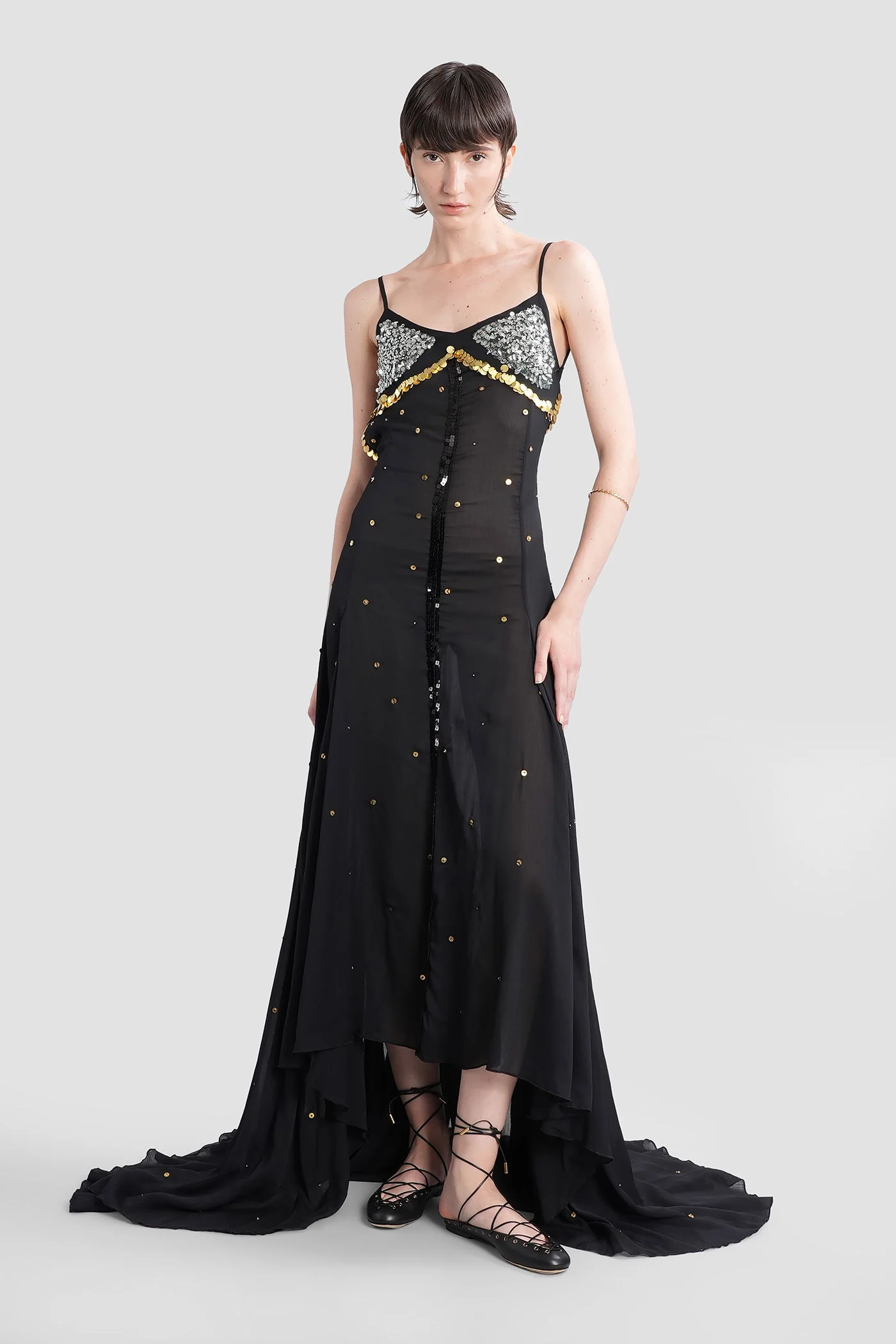 Vesina Long dress in black polyester