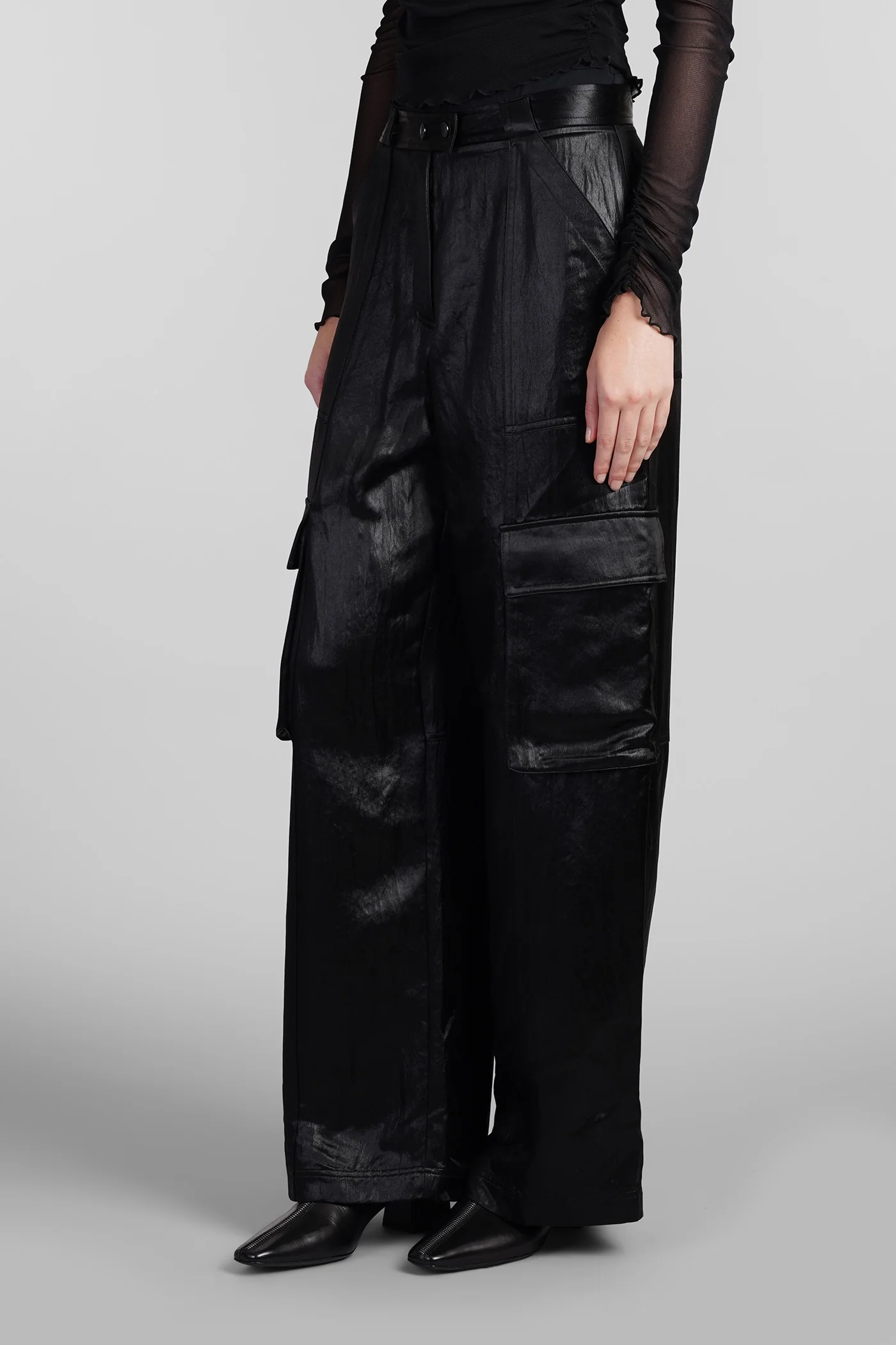 Beatriz Pants in black acetate - Image 4