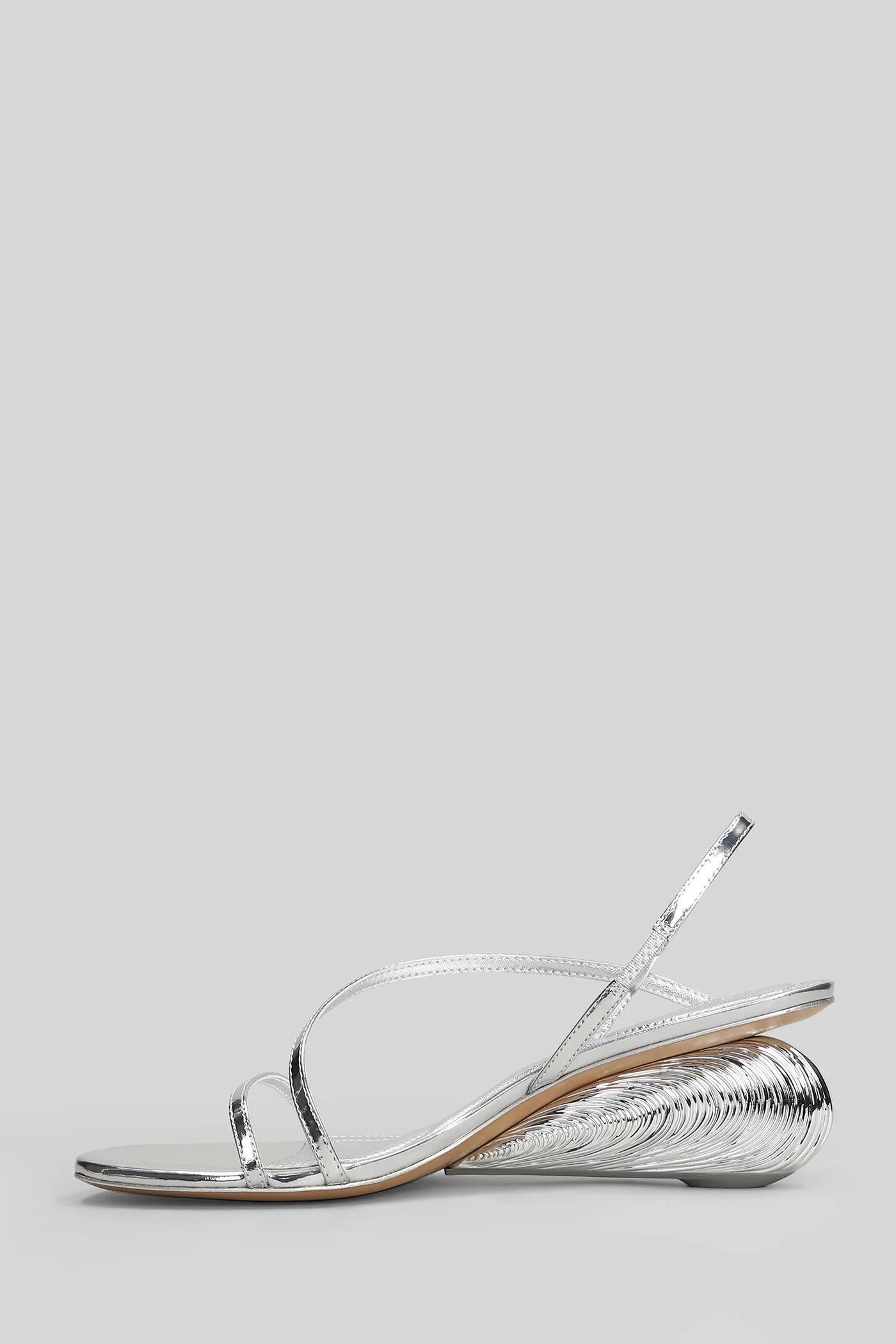 Bridget Sandals in silver leather - Image 3