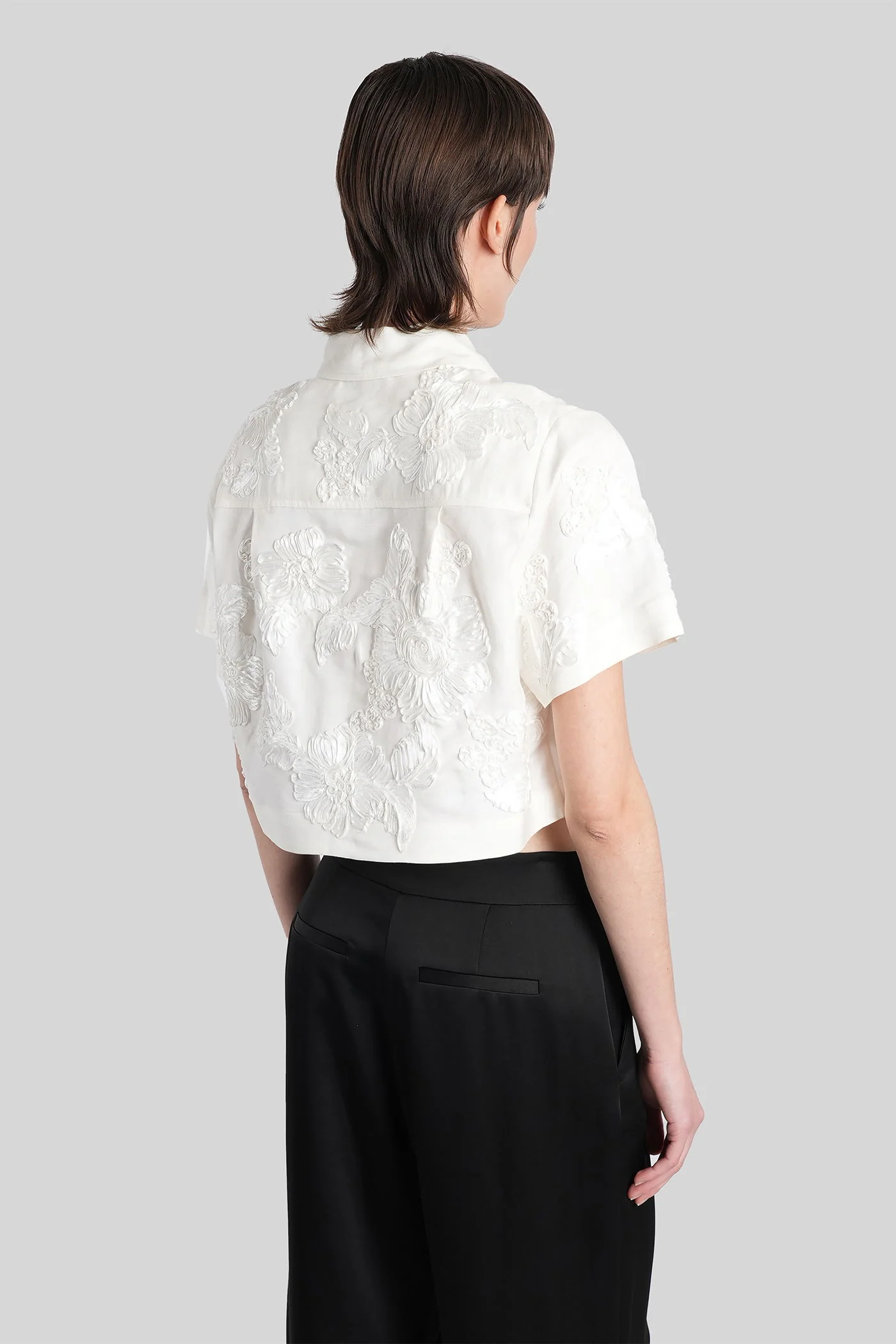Callie Shirt in white linen - Image 3