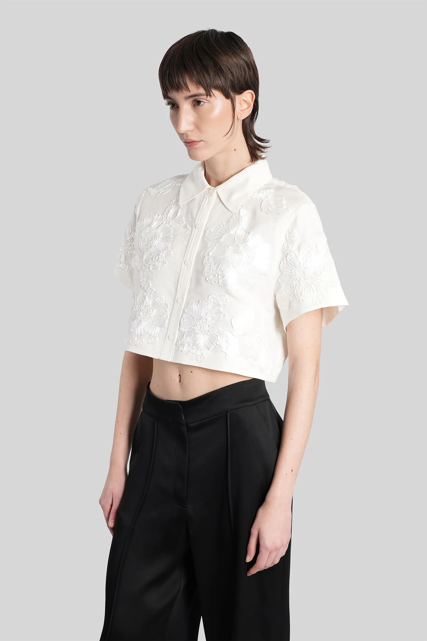 Callie Shirt in white linen - Image 4