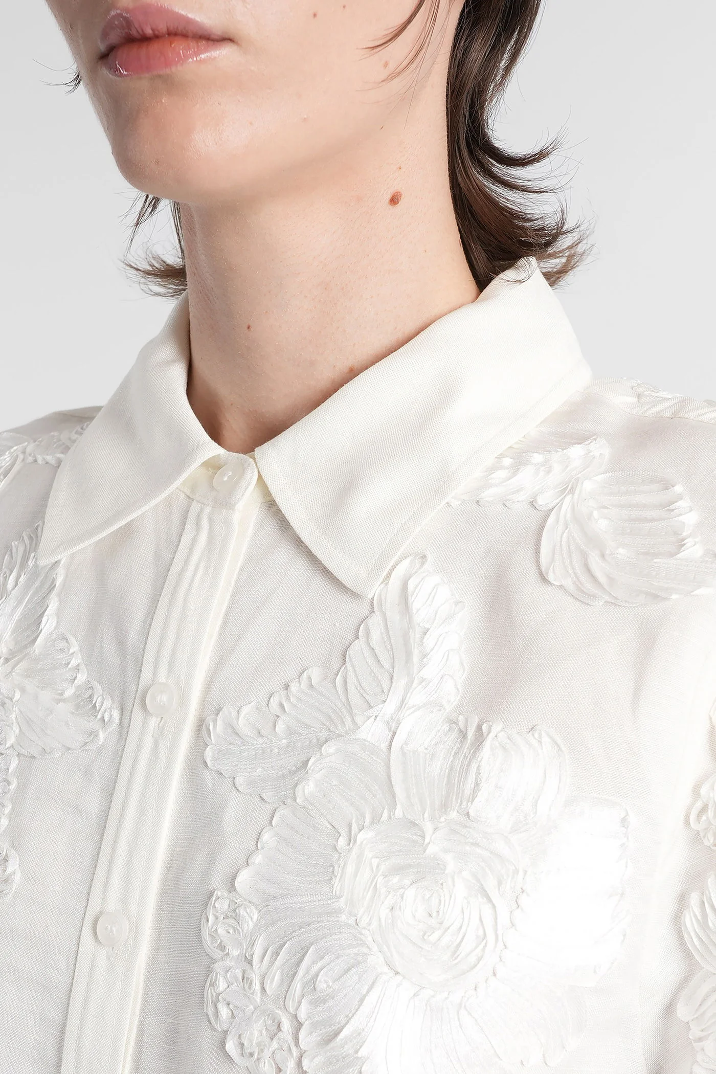 Callie Shirt in white linen - Image 5