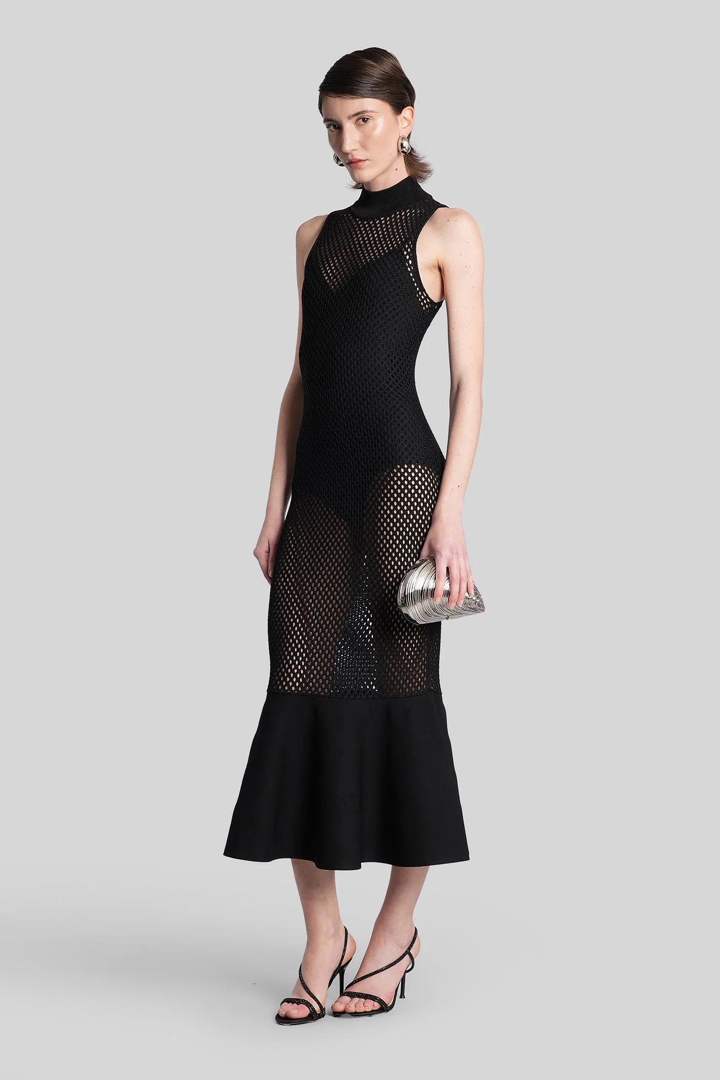 Daxton Long dress in black Rayon - Image 4