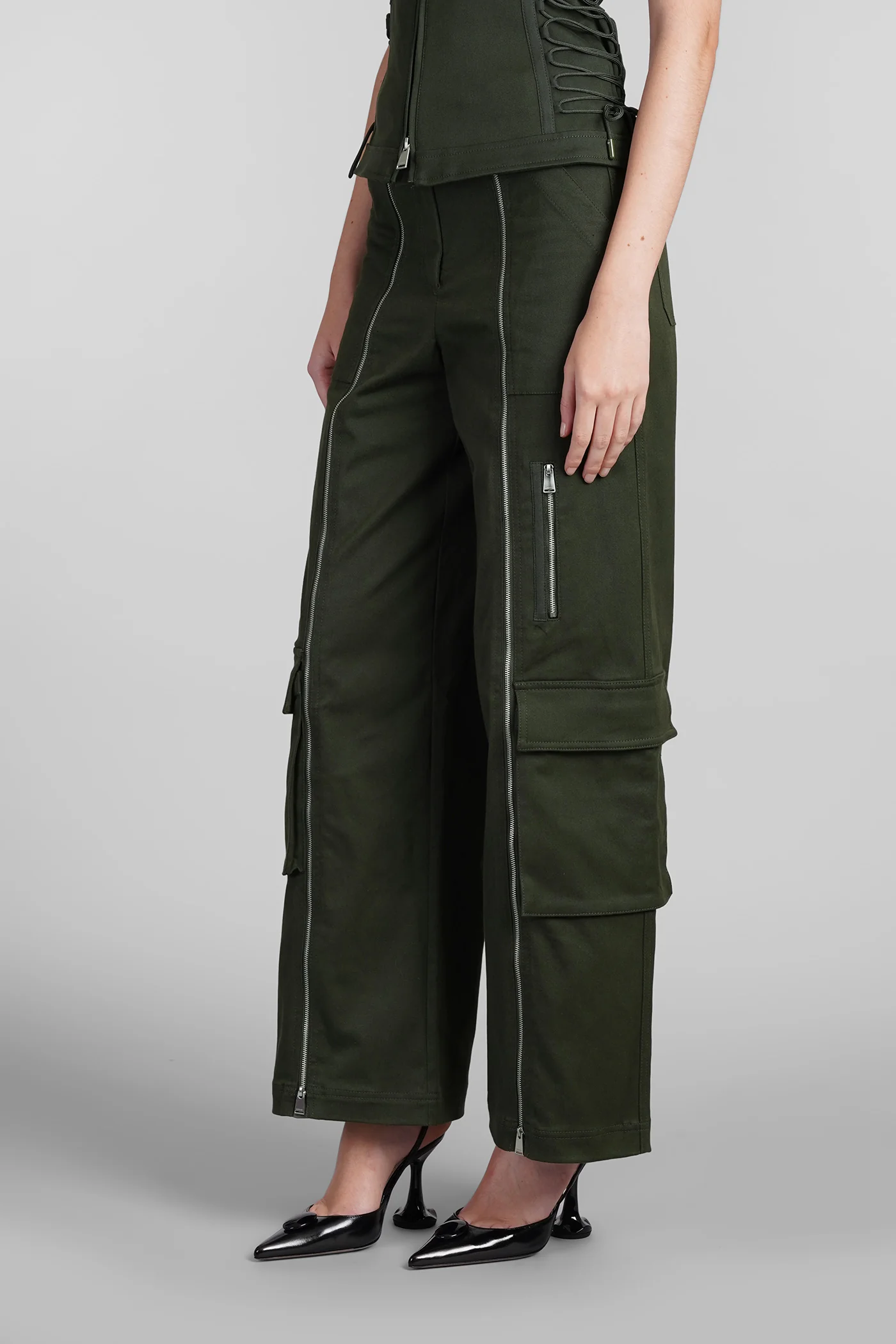 Fabiana Pants in green cotton - Image 4