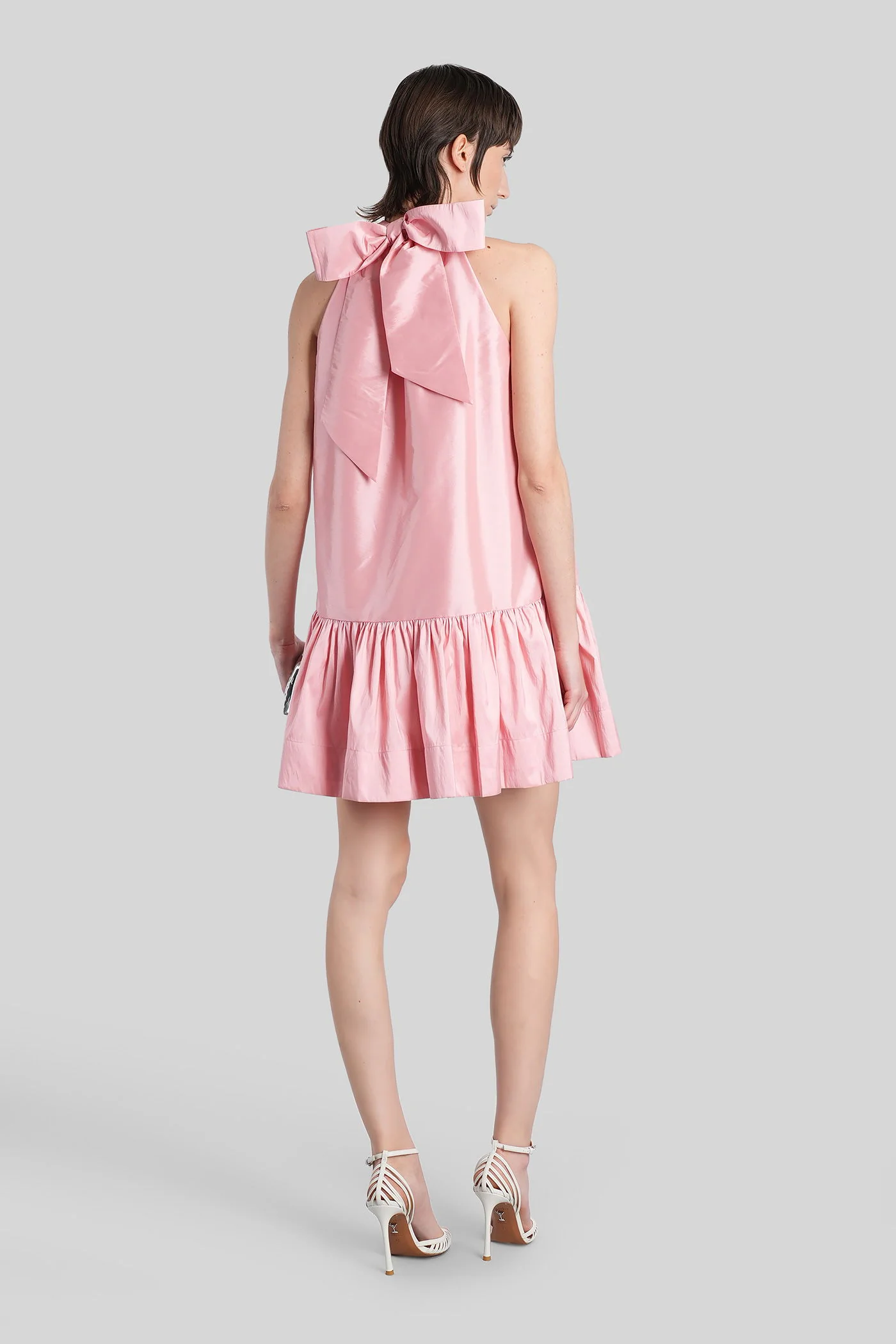 Hope Mini dress in rose-pink polyester - Image 3
