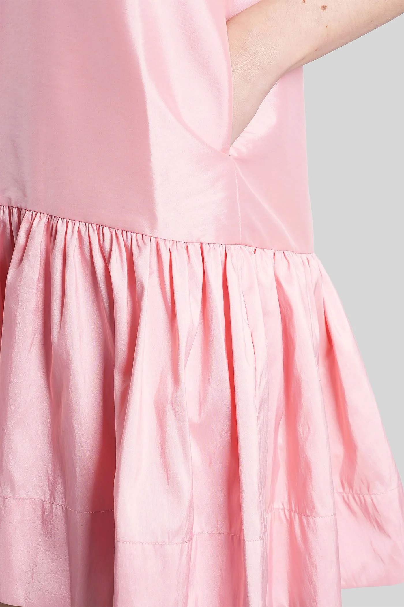Hope Mini dress in rose-pink polyester - Image 5