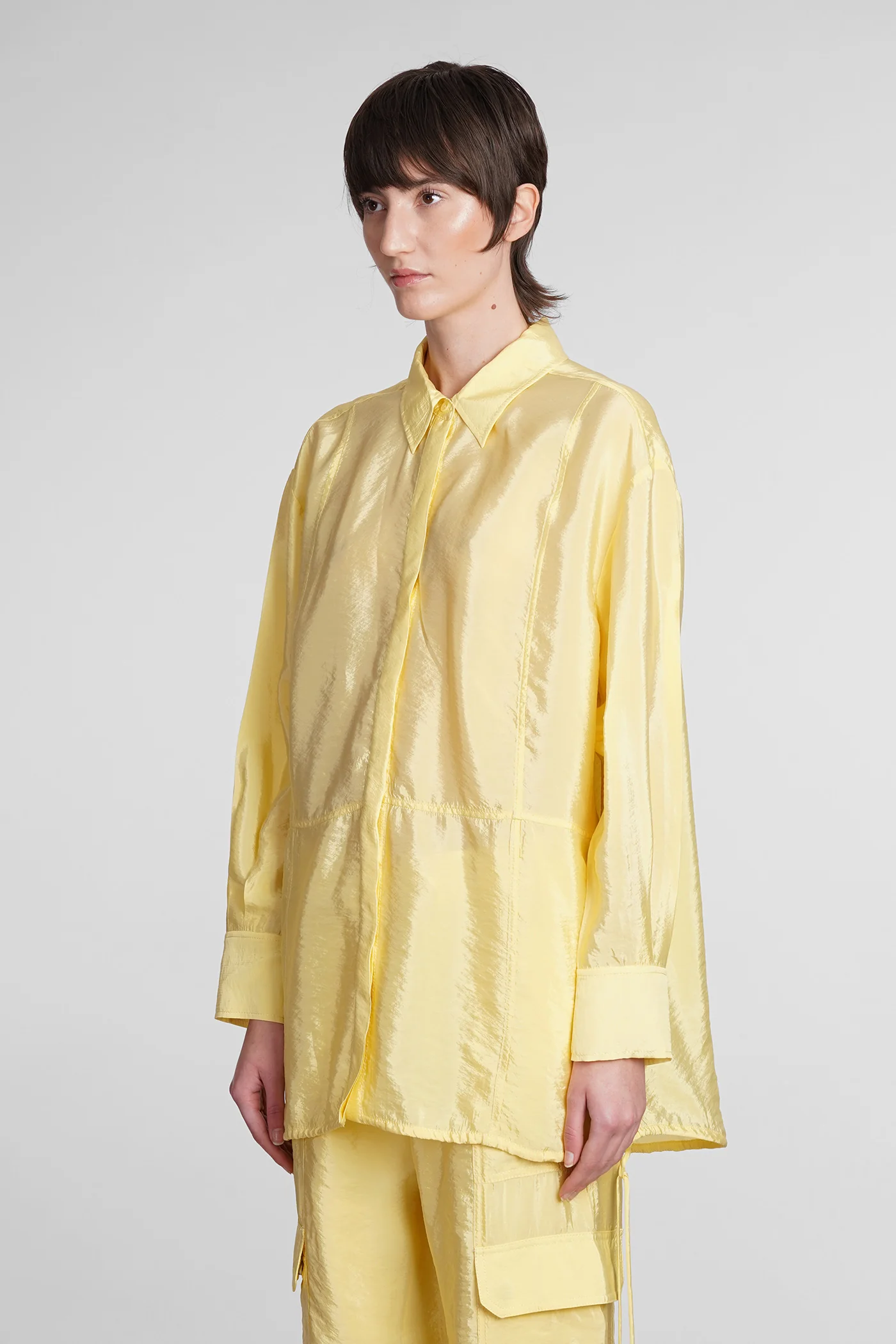 Laylah Shirt in yellow Rayon - Image 4
