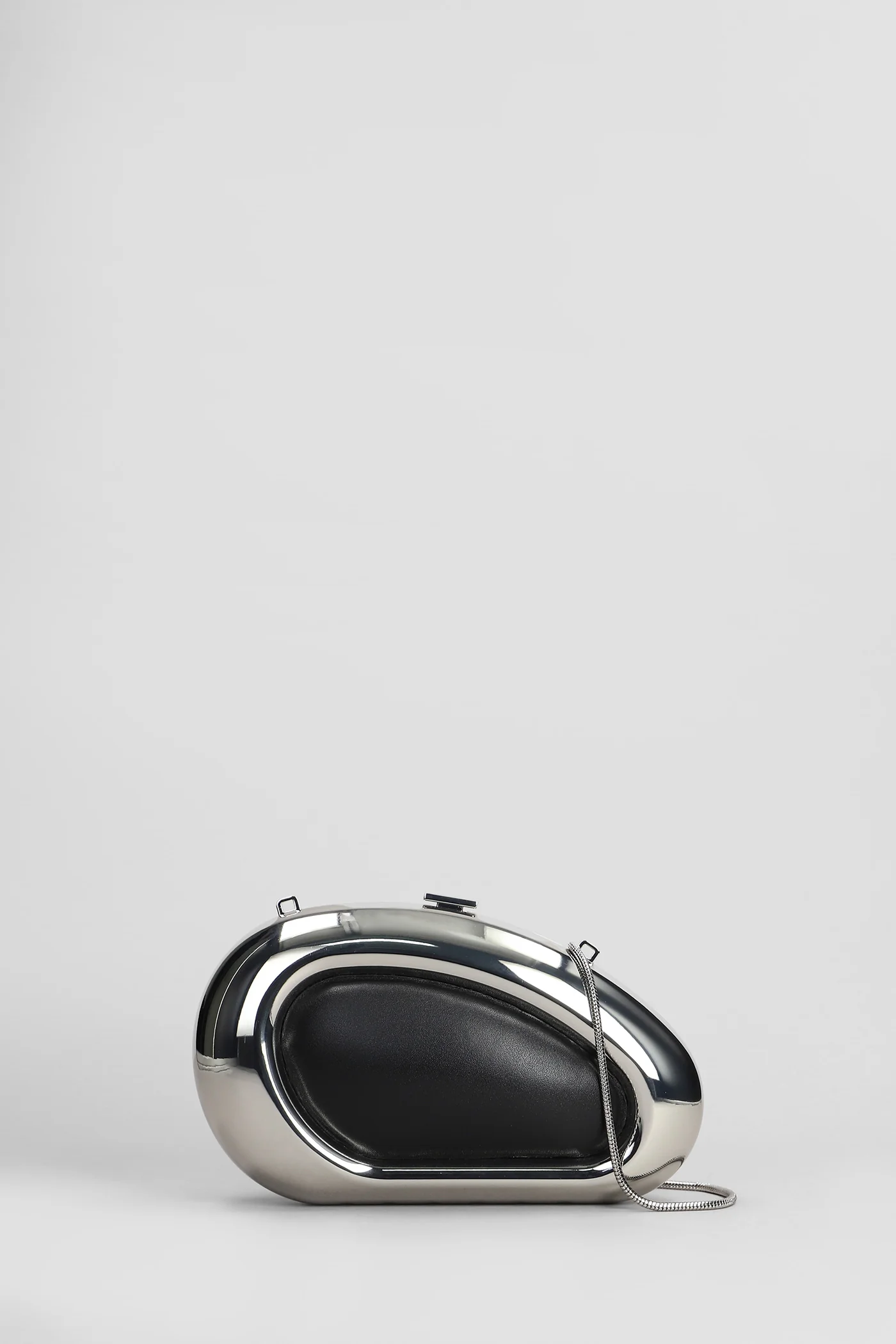 Luna Clutch in silver metal alloy