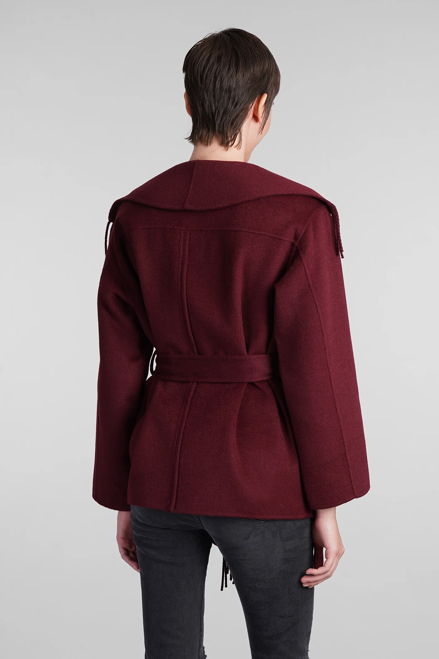 Rowen Casual jacket in bordeaux wool - Image 3