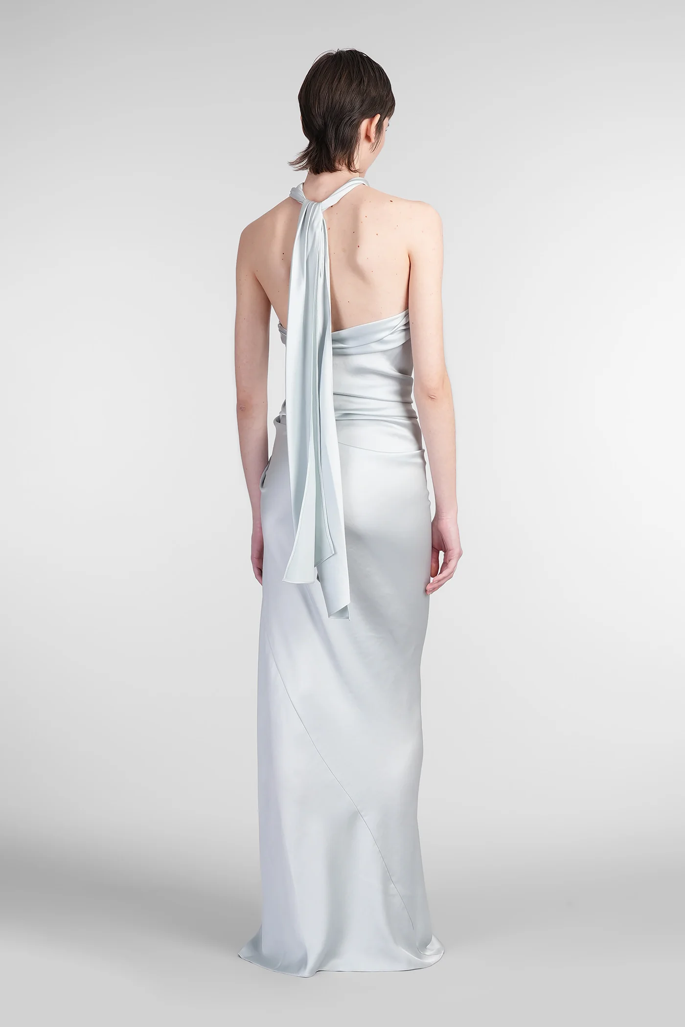 Saranella Dress woman  in cyan acetate - Image 3