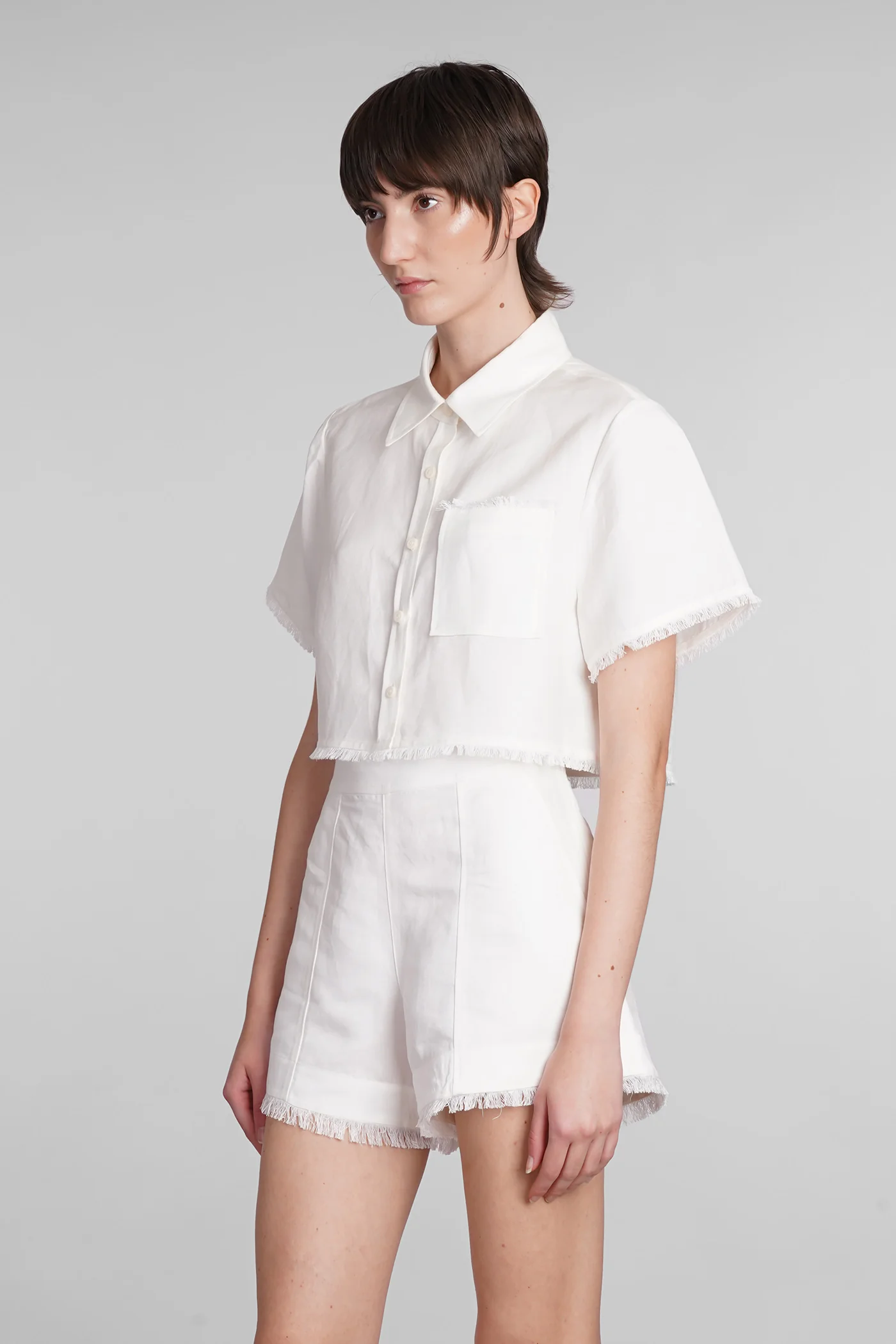 Solange Shirt in white linen - Image 4
