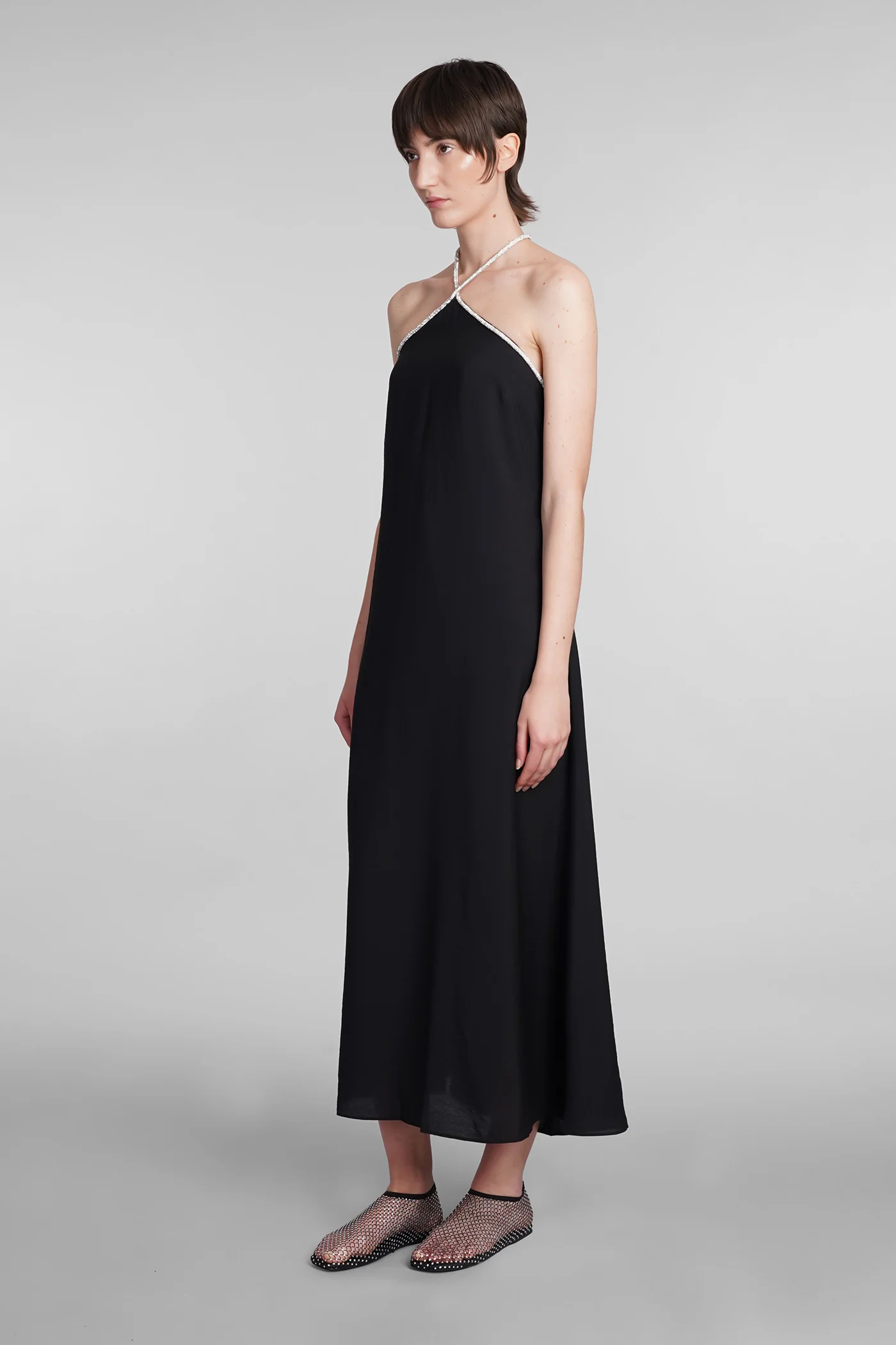 Talita Dress woman  in black acetate - Image 4