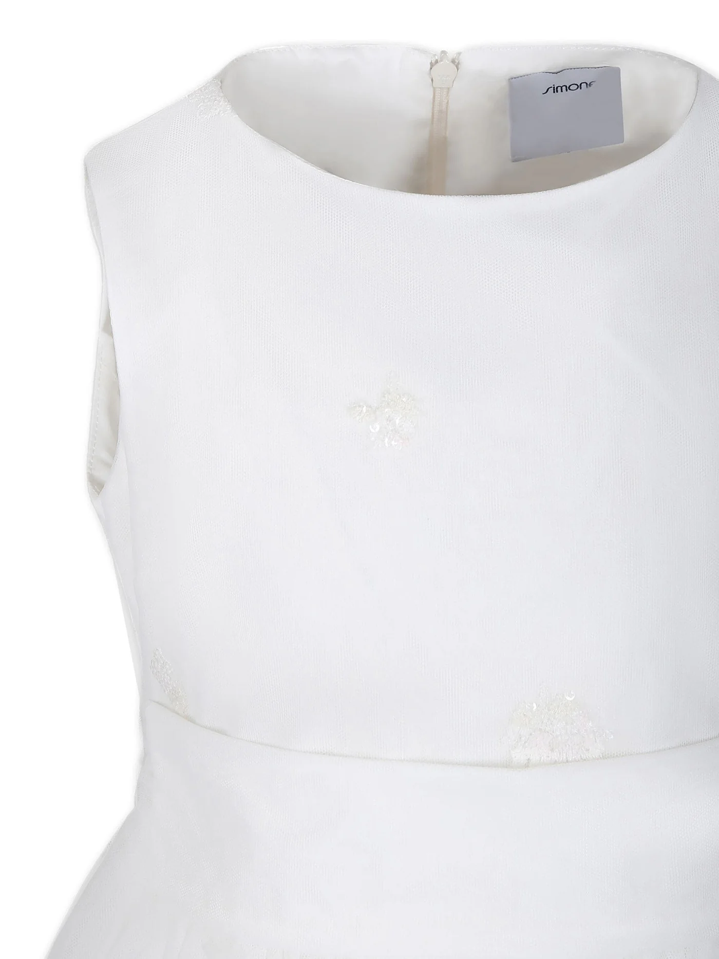 Dress woman in white polyamide - Image 3