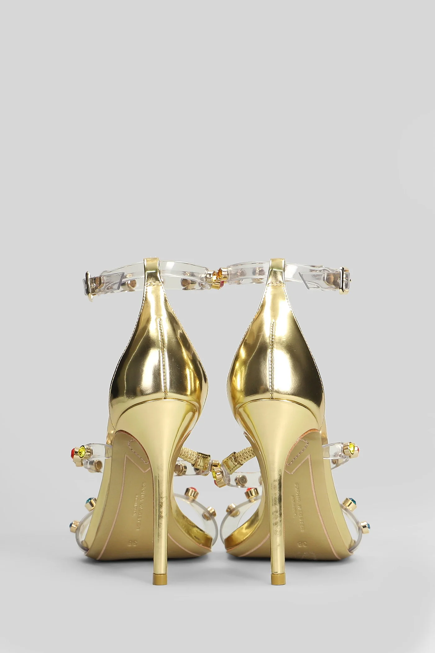 Rosalind Gem Sandals in gold leather - Image 4