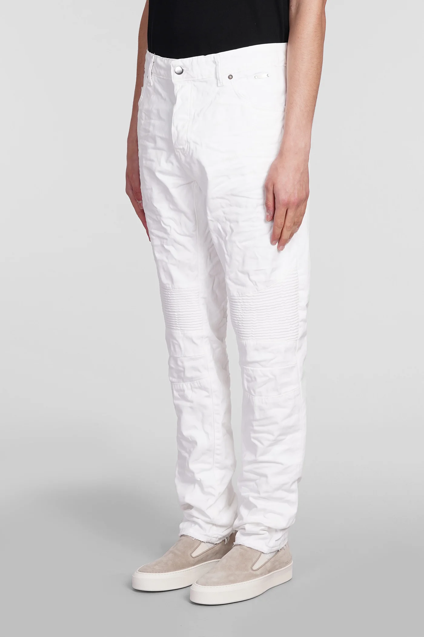 Biker Jeans in white cotton - Image 4