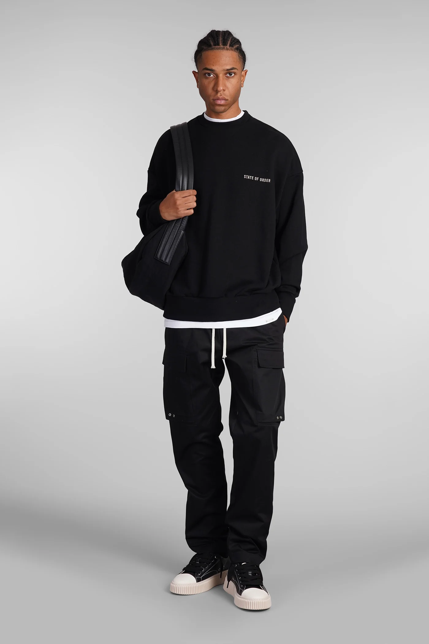Courier Pants in black cotton - Image 2