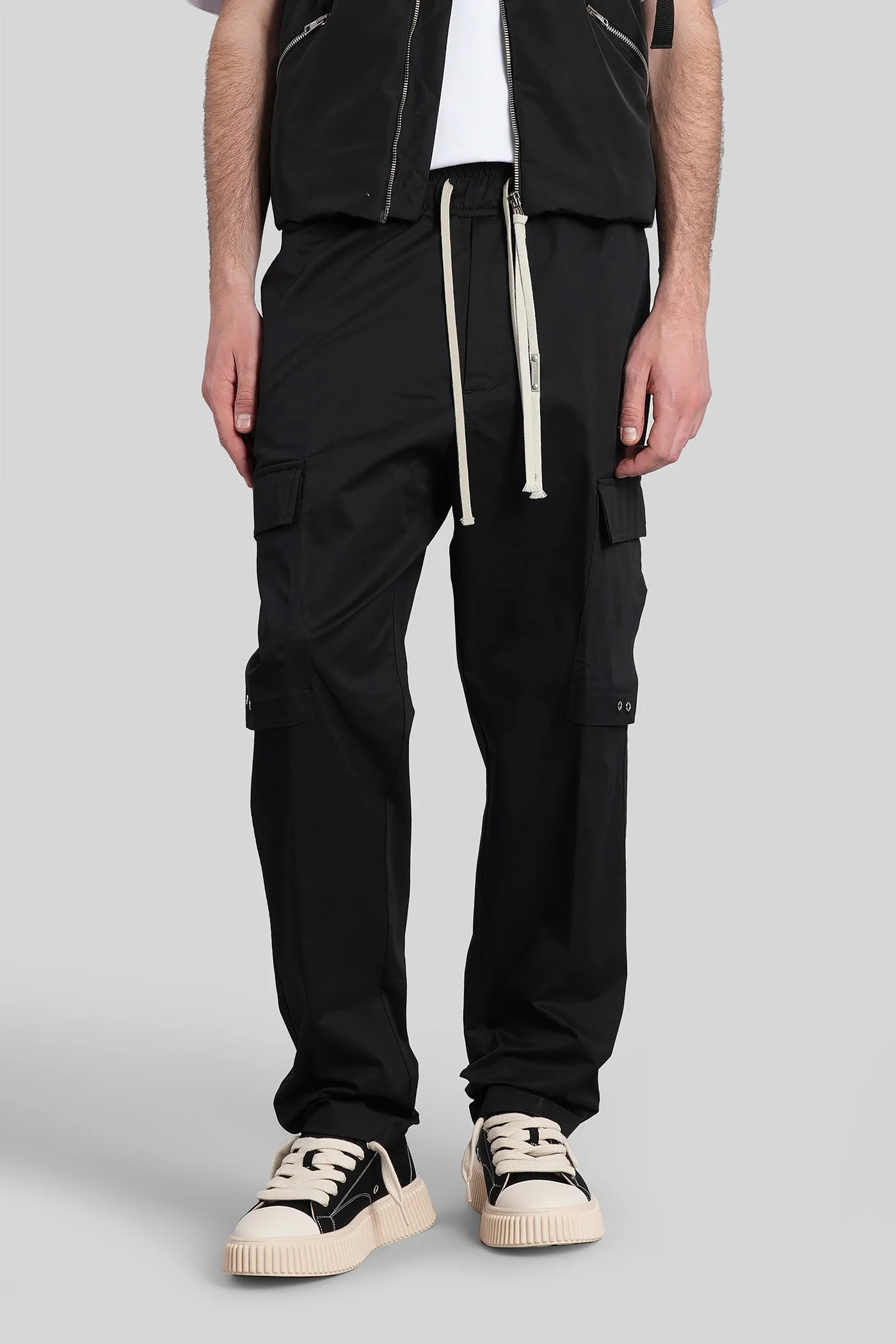 Courier Pants in black cotton