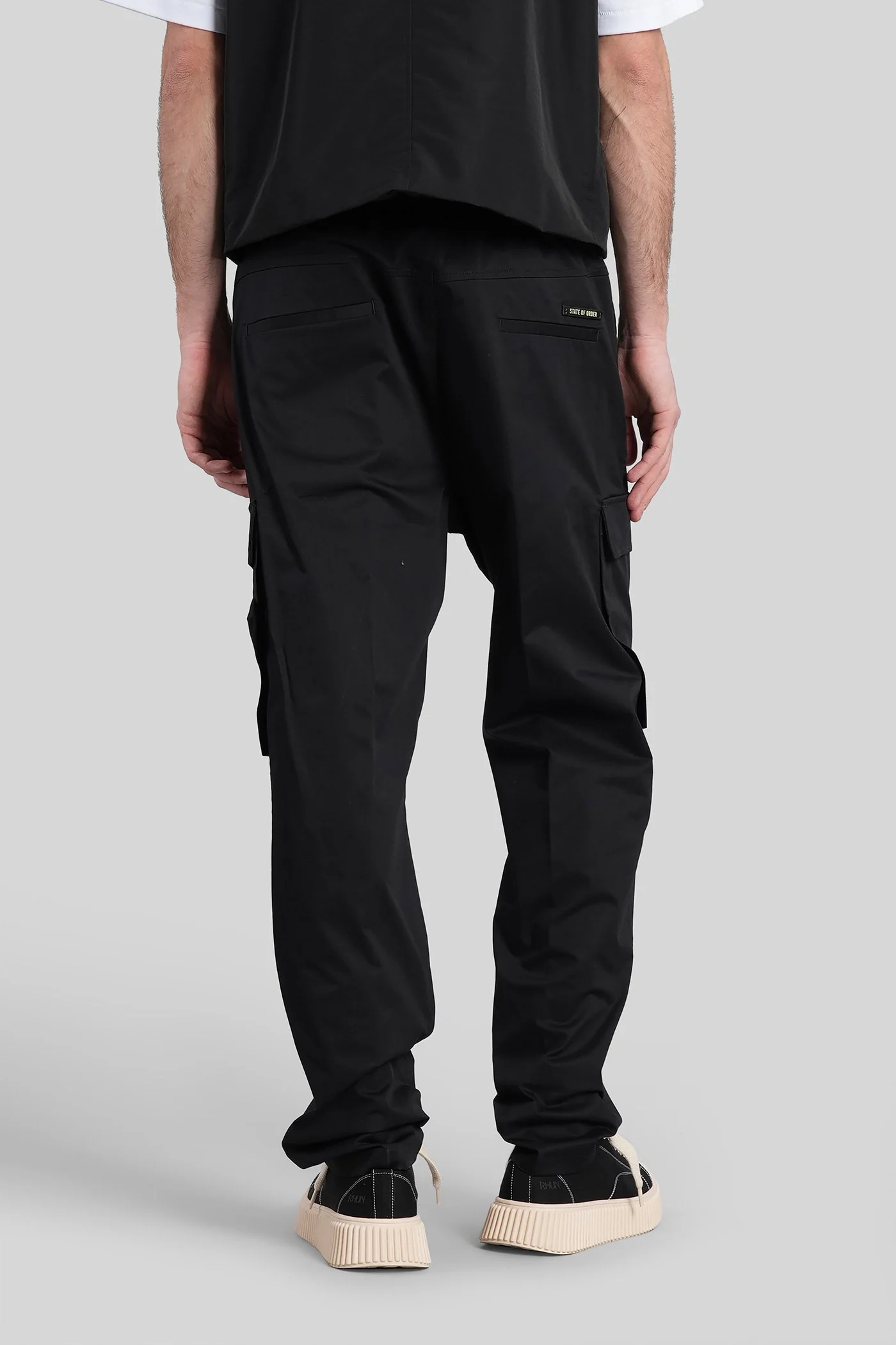 Courier Pants in black cotton - Image 3