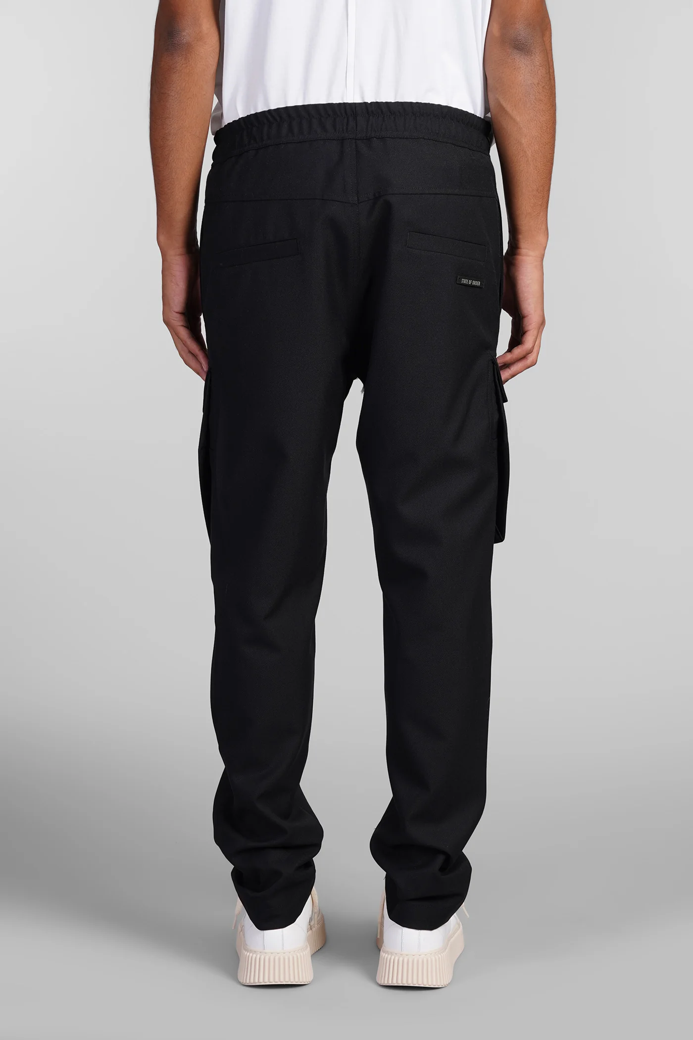 Courier Pants in black wool - Image 3