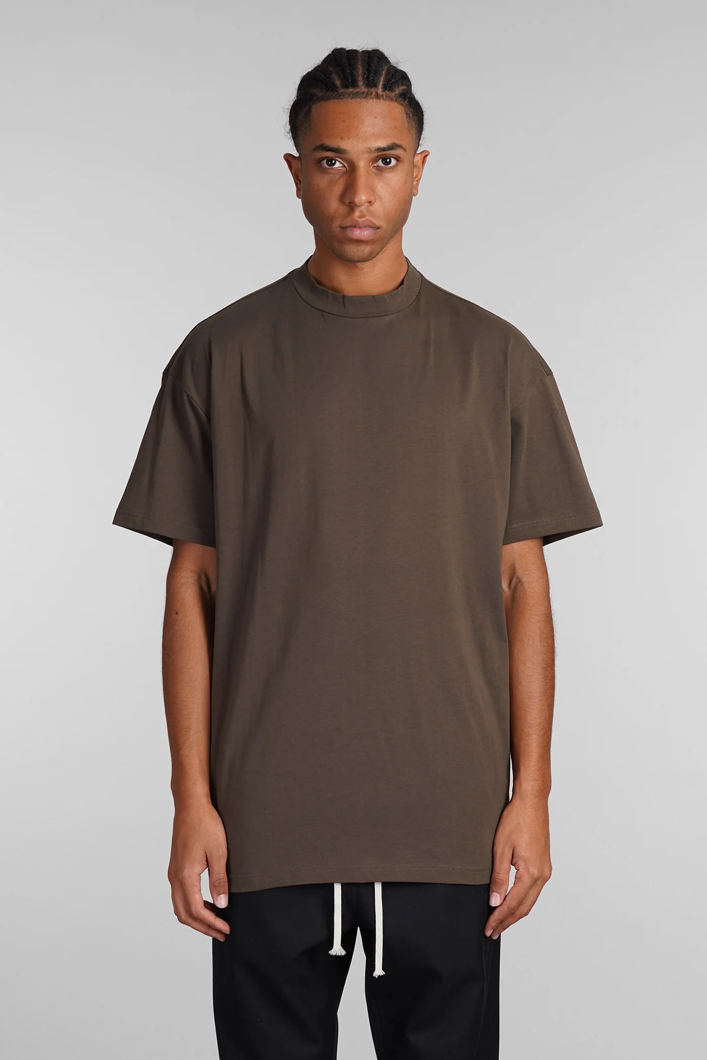 Fettuccia T-Shirt in brown cotton