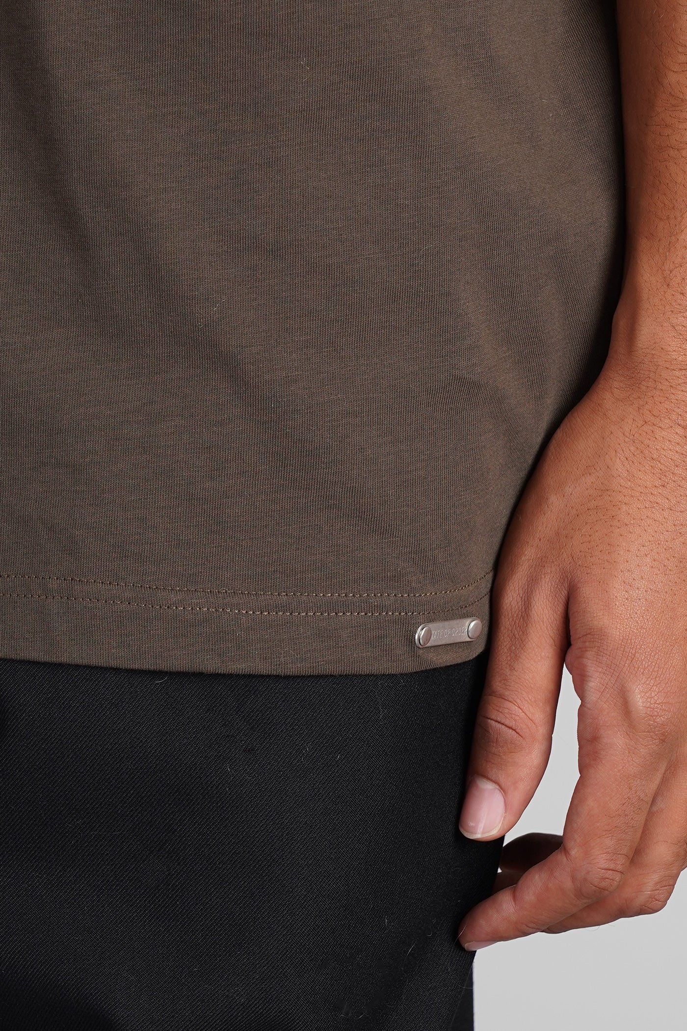 Fettuccia T-Shirt in brown cotton - Image 5