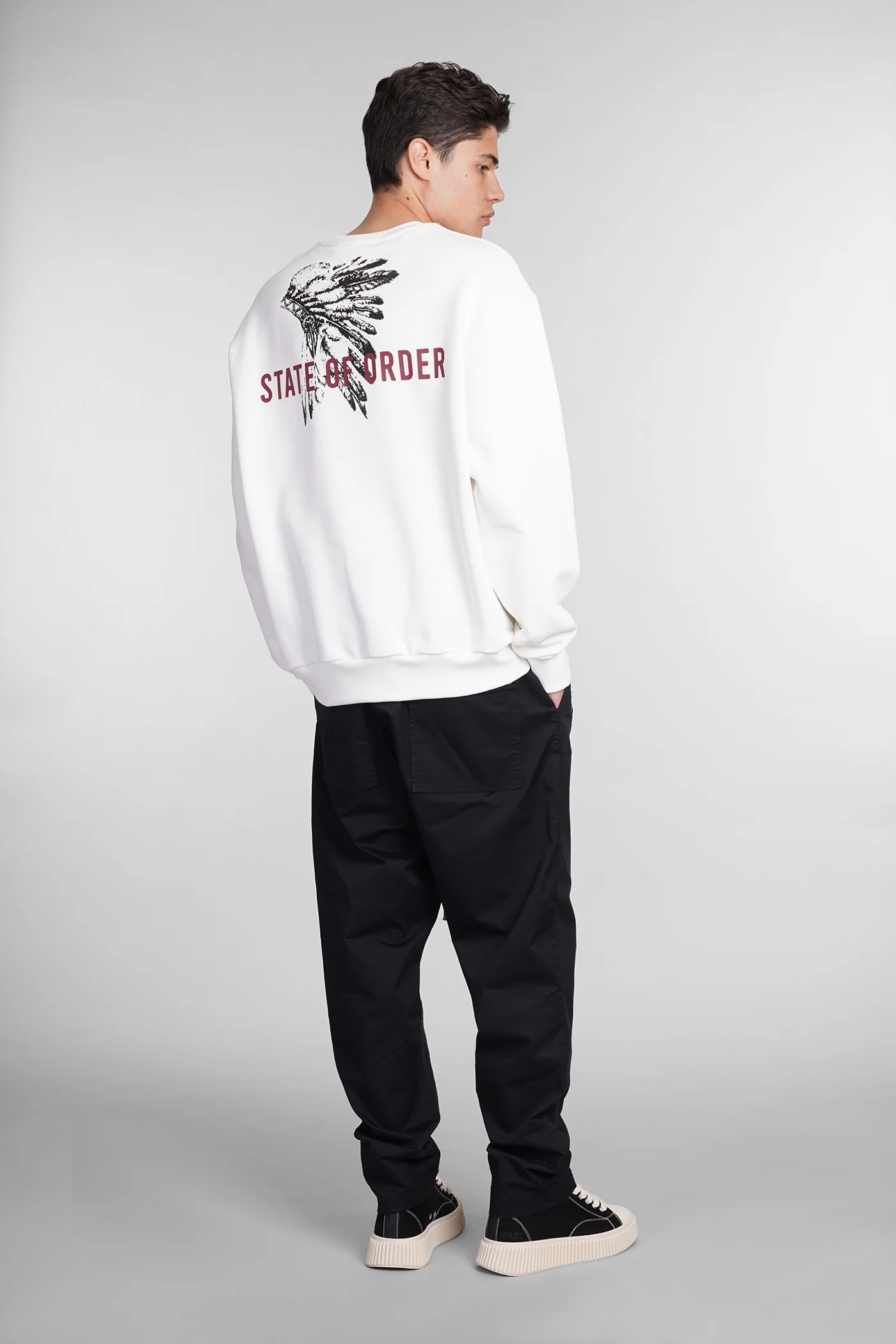Fleece off Sweatshirt in white cotton - Image 2