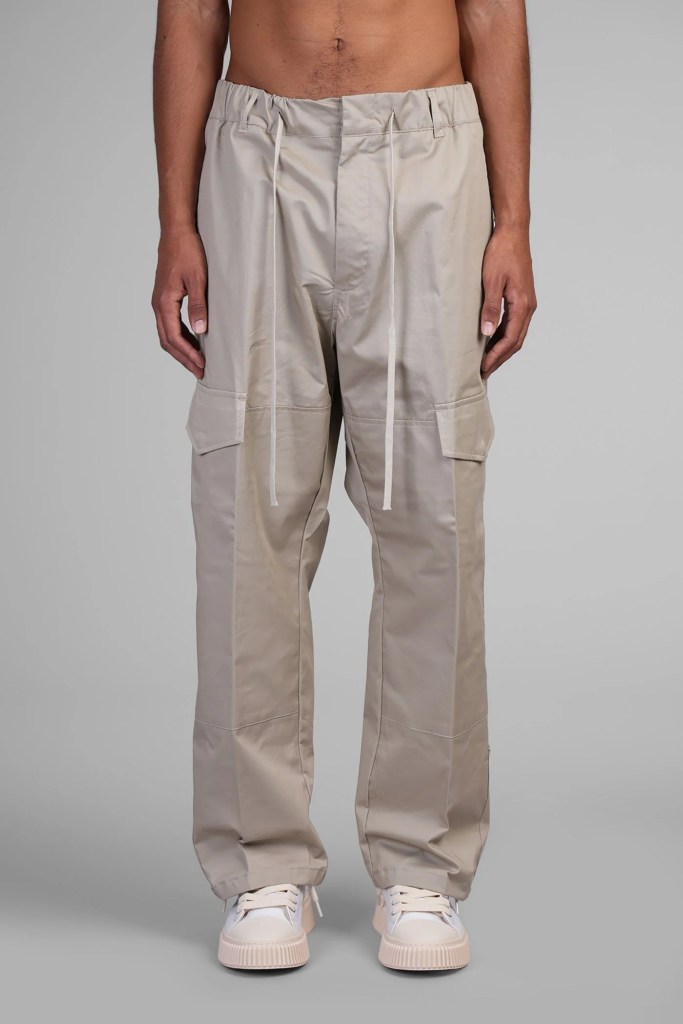 Pants in beige cotton