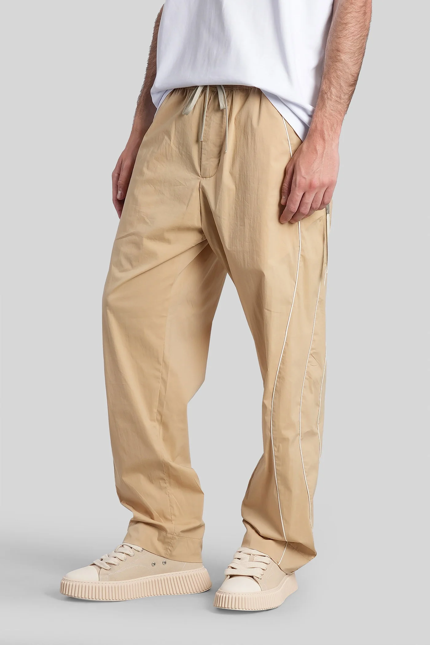 Para wave Pants in beige cotton - Image 4
