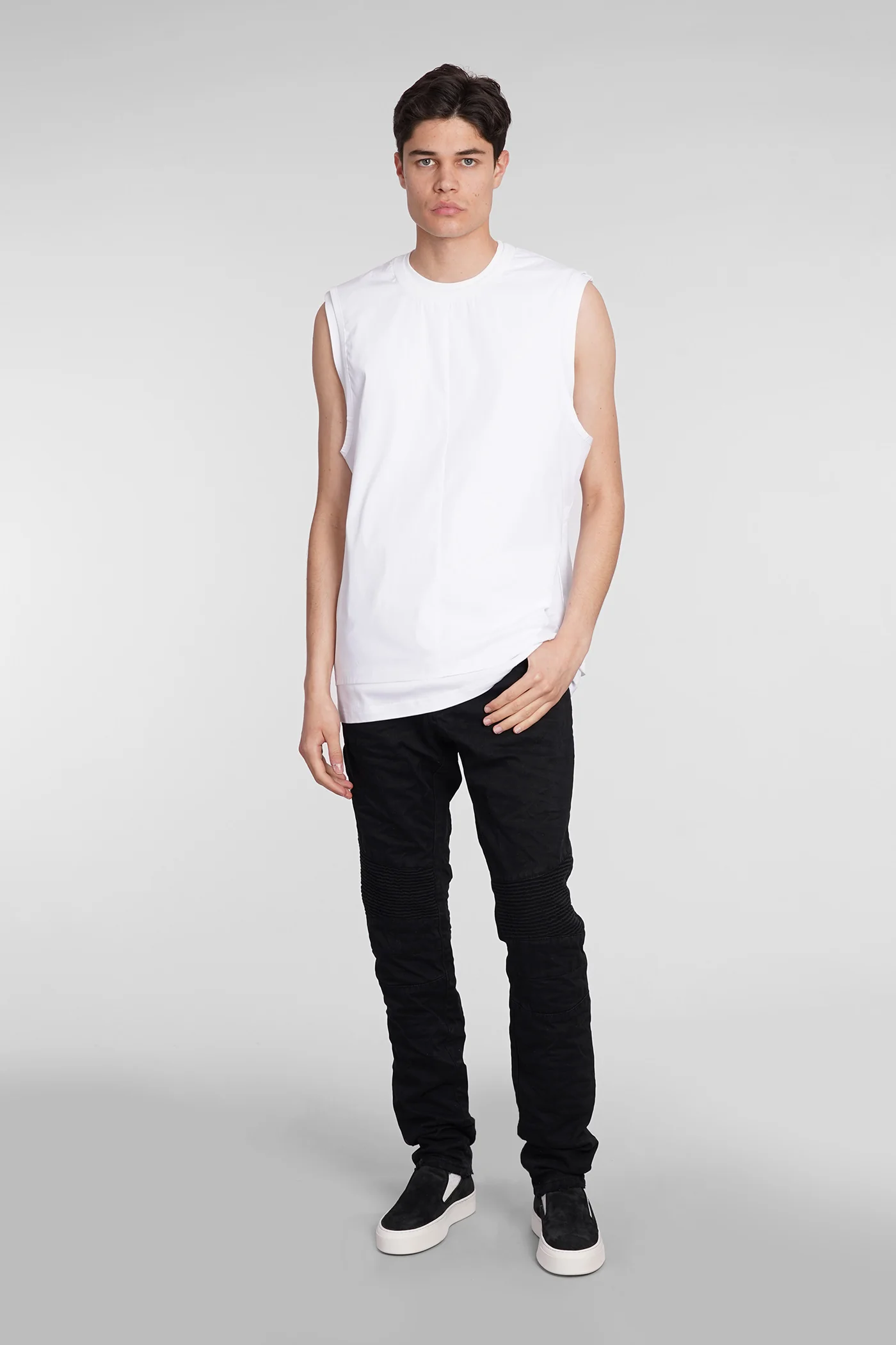 Sioux tank Top in white cotton - Image 2